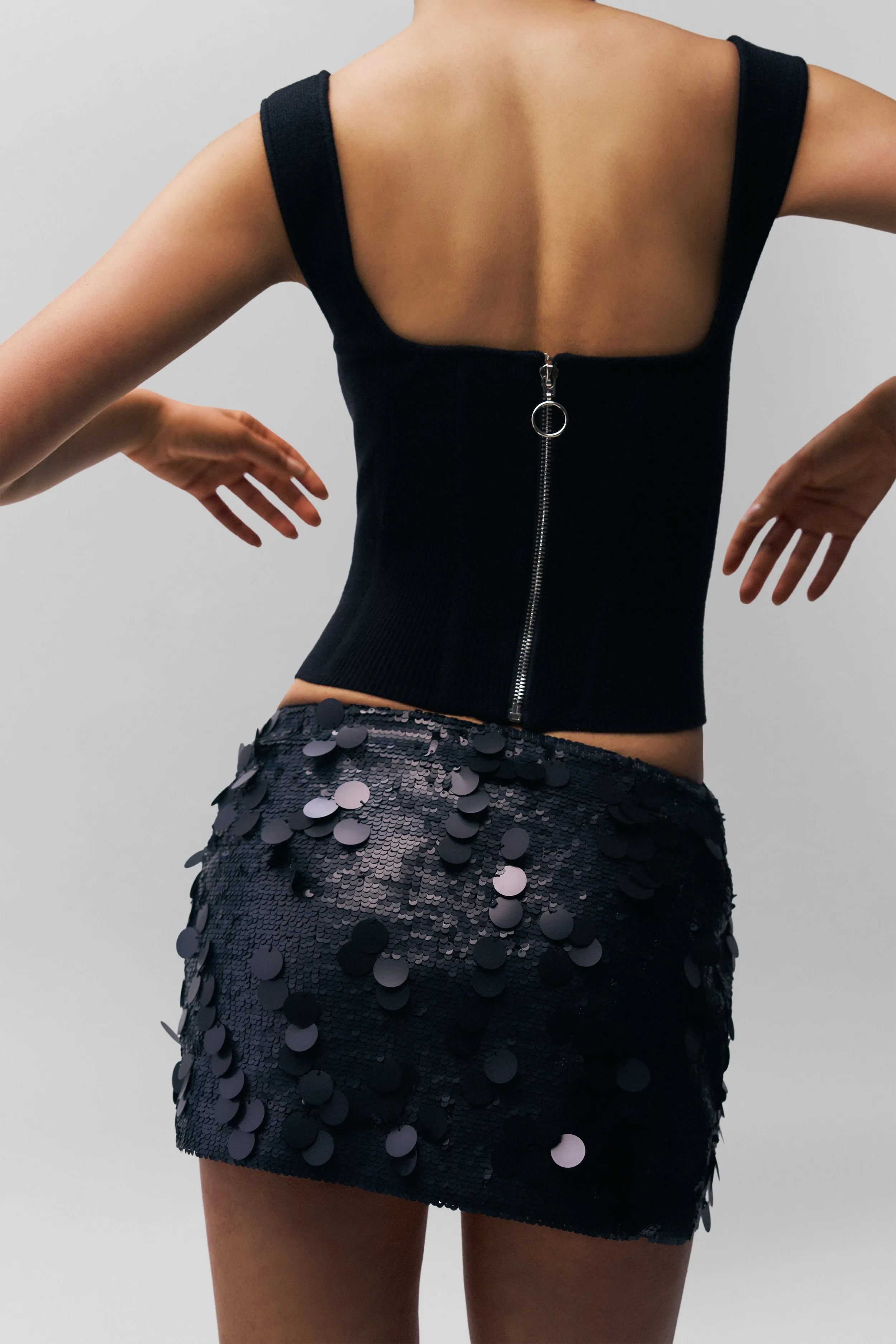 Style Essential Style Staple Low Rise Paillette Skirt