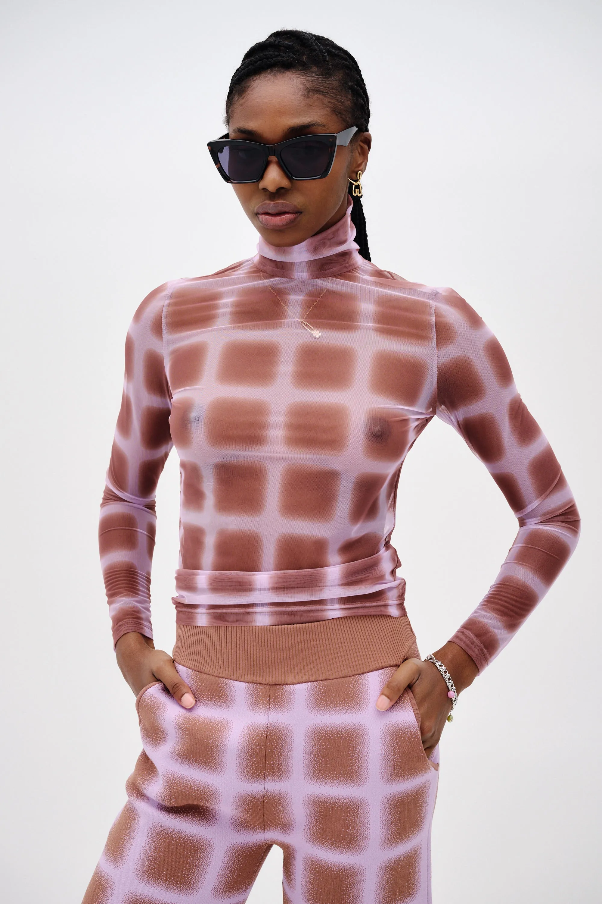 SULLEY PLAID TURTLENECK TOP AllClimateAdaptive