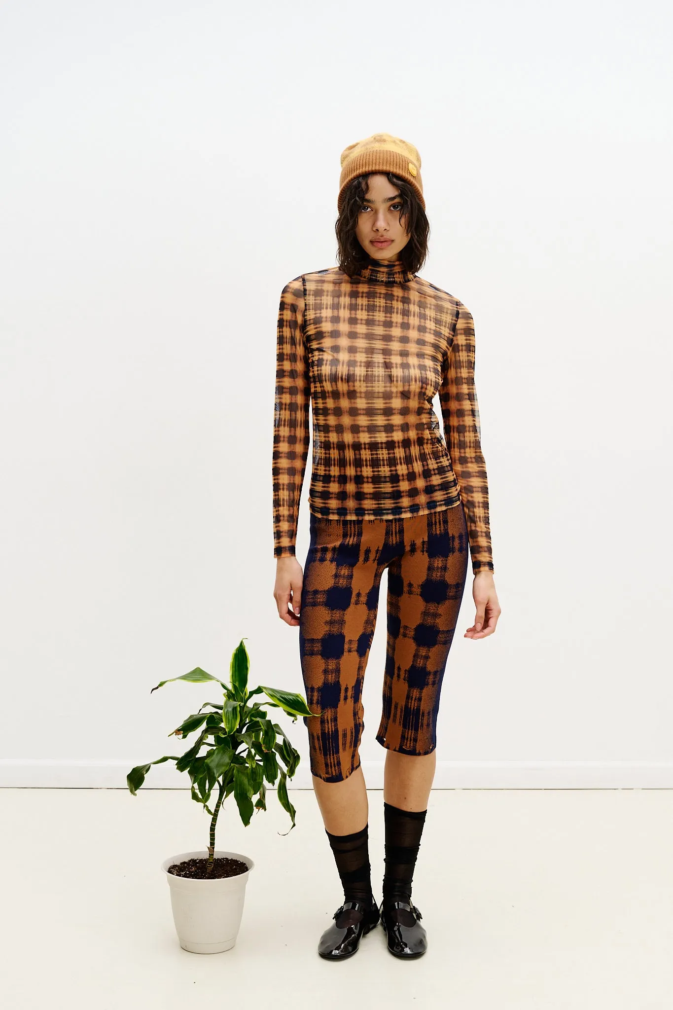 Yarn Dyed Pattern Cloth SULLEY TURTLENECK TOP