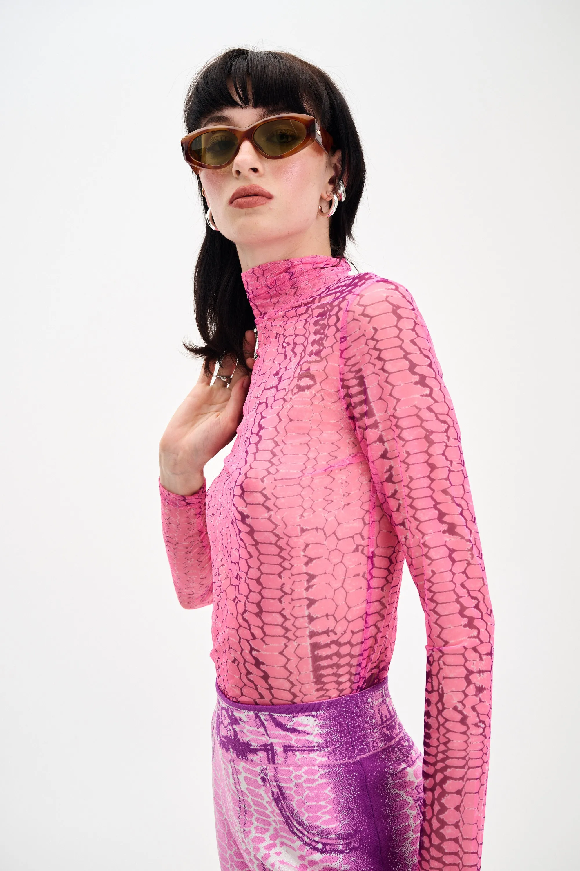 Layered Panel Design Layered Collar System SULLEY TURTLENECK TOP