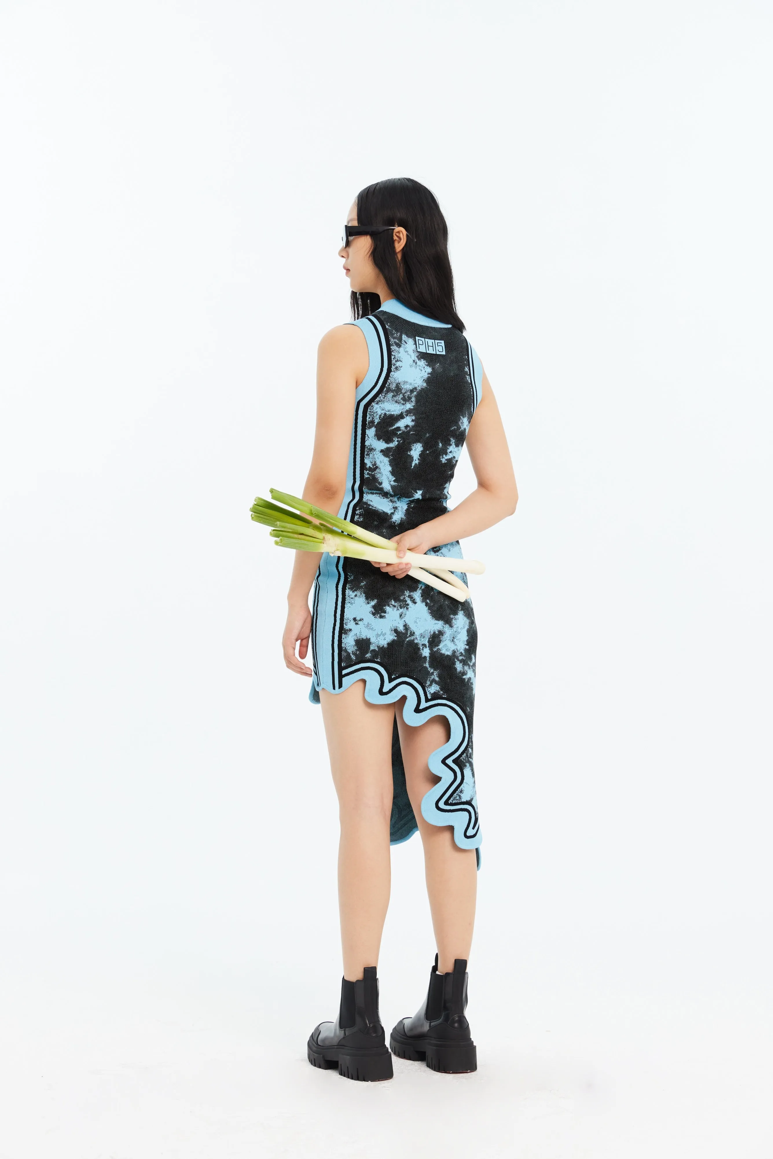 BROOKLYN ECO "TIE DYE" WAVY ASYMMETRIC DRESS Subtle Touch