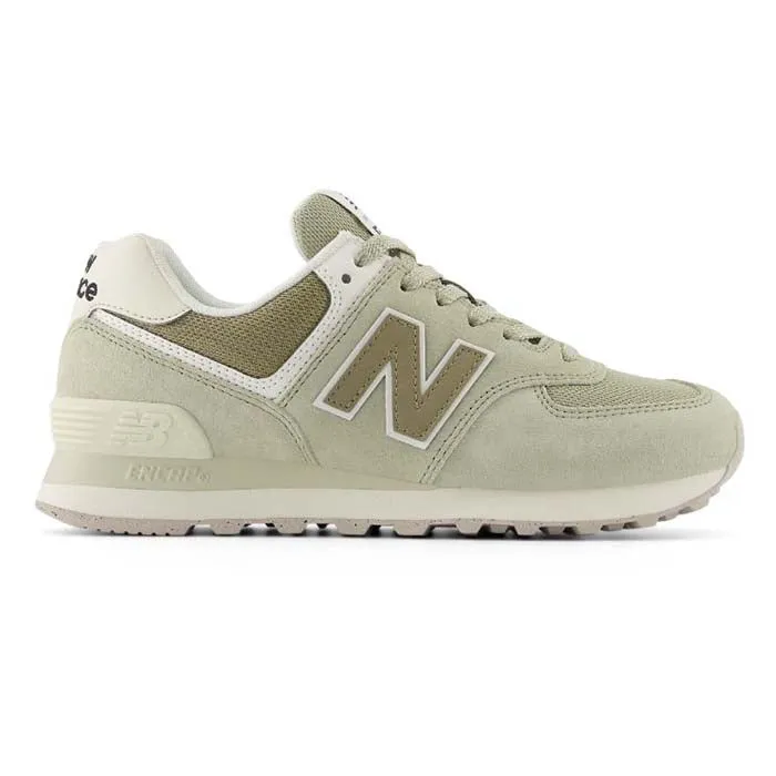 Womens New Balance 574 v2 in Olivine/Dark Stoneware/Turtledove Foot Focus