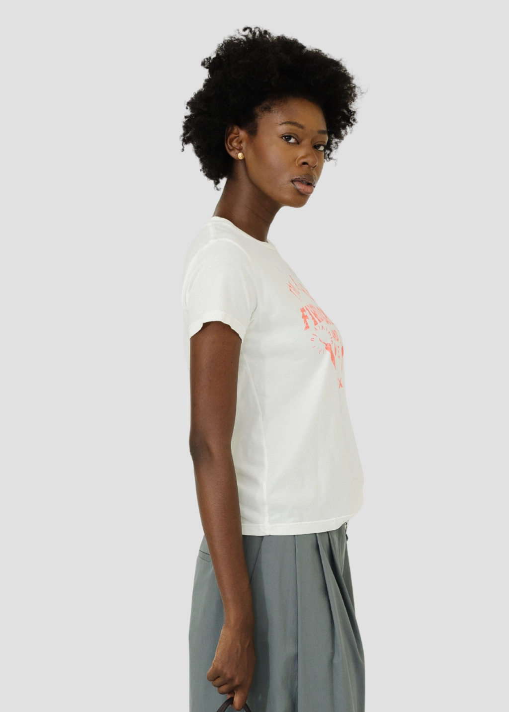 AdjustableDrawstring MOTHER The Boxy Goodie Goodie Tee in Lil Firecracker