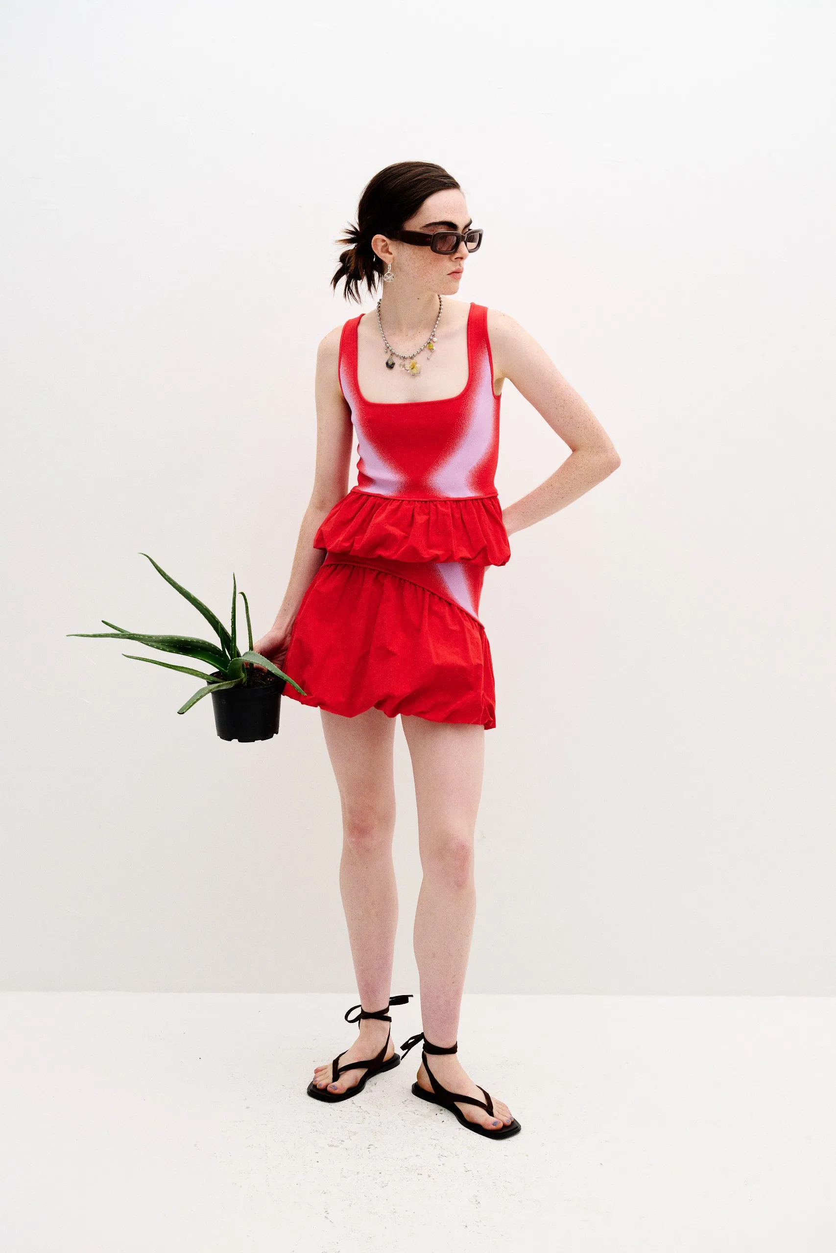 Layered Neckline LILY MIXED MEDIA TANK TOP