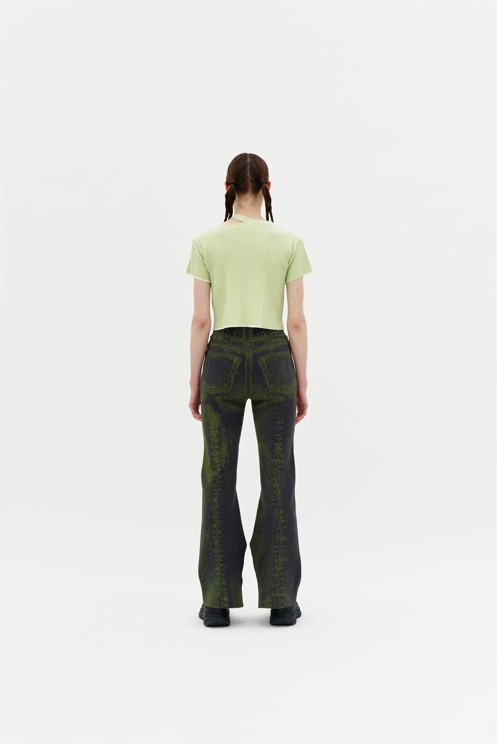 High Thread Count Cotton SYKES MIXED RIB CROPPED TOP