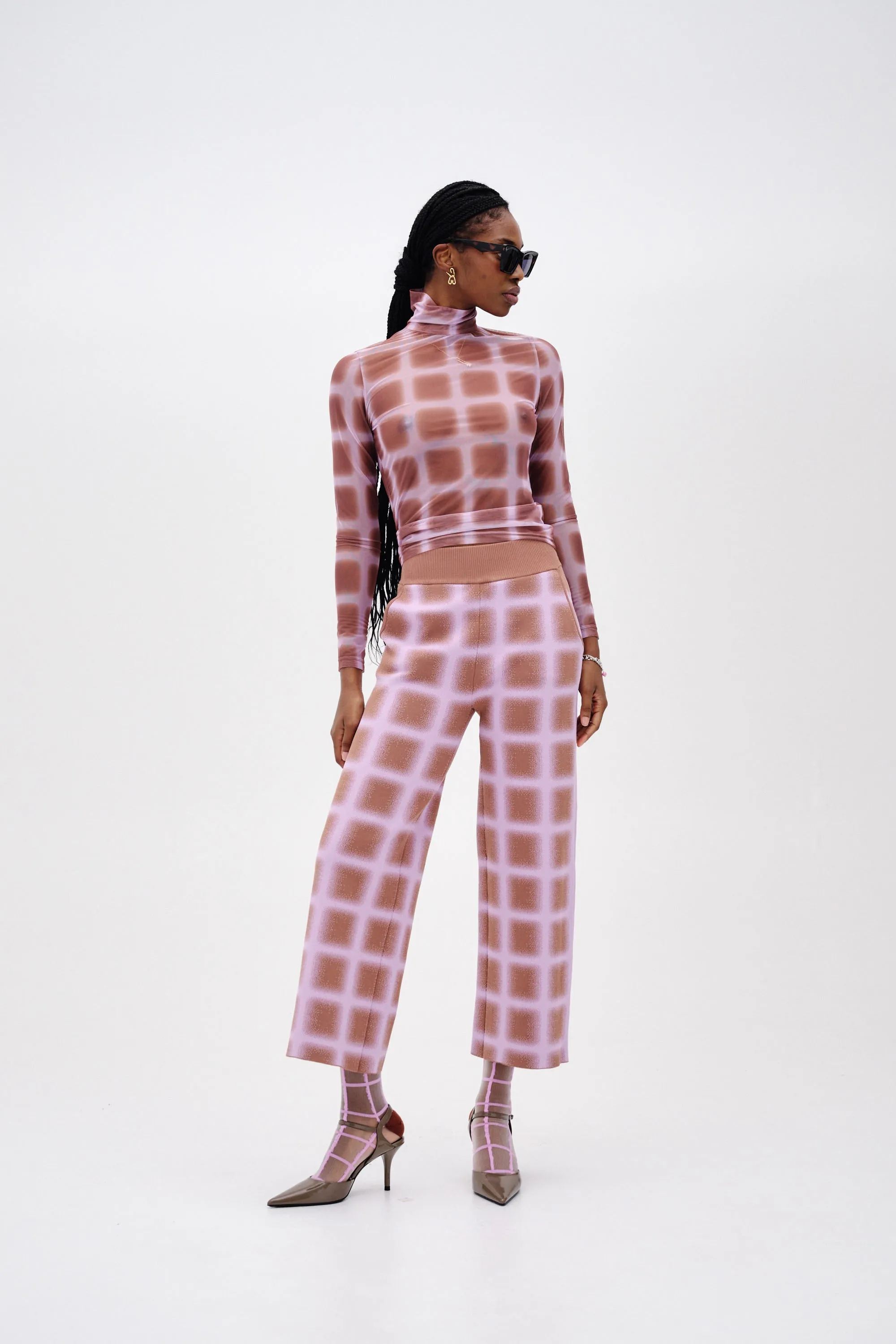 THYME WIDE LEG CROPPED PANTS Durable Twill