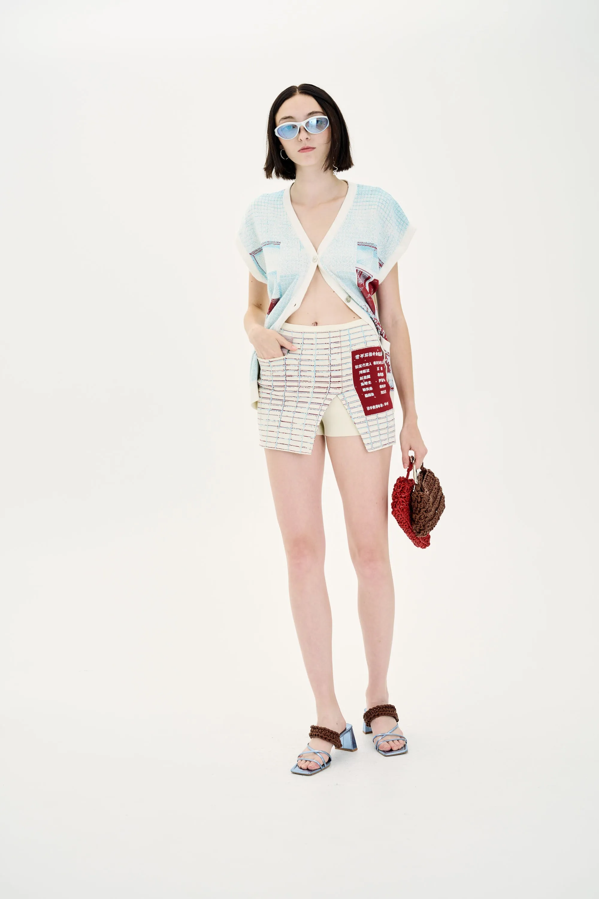 EILA PLAID PRINT SKORTS Low-rise style