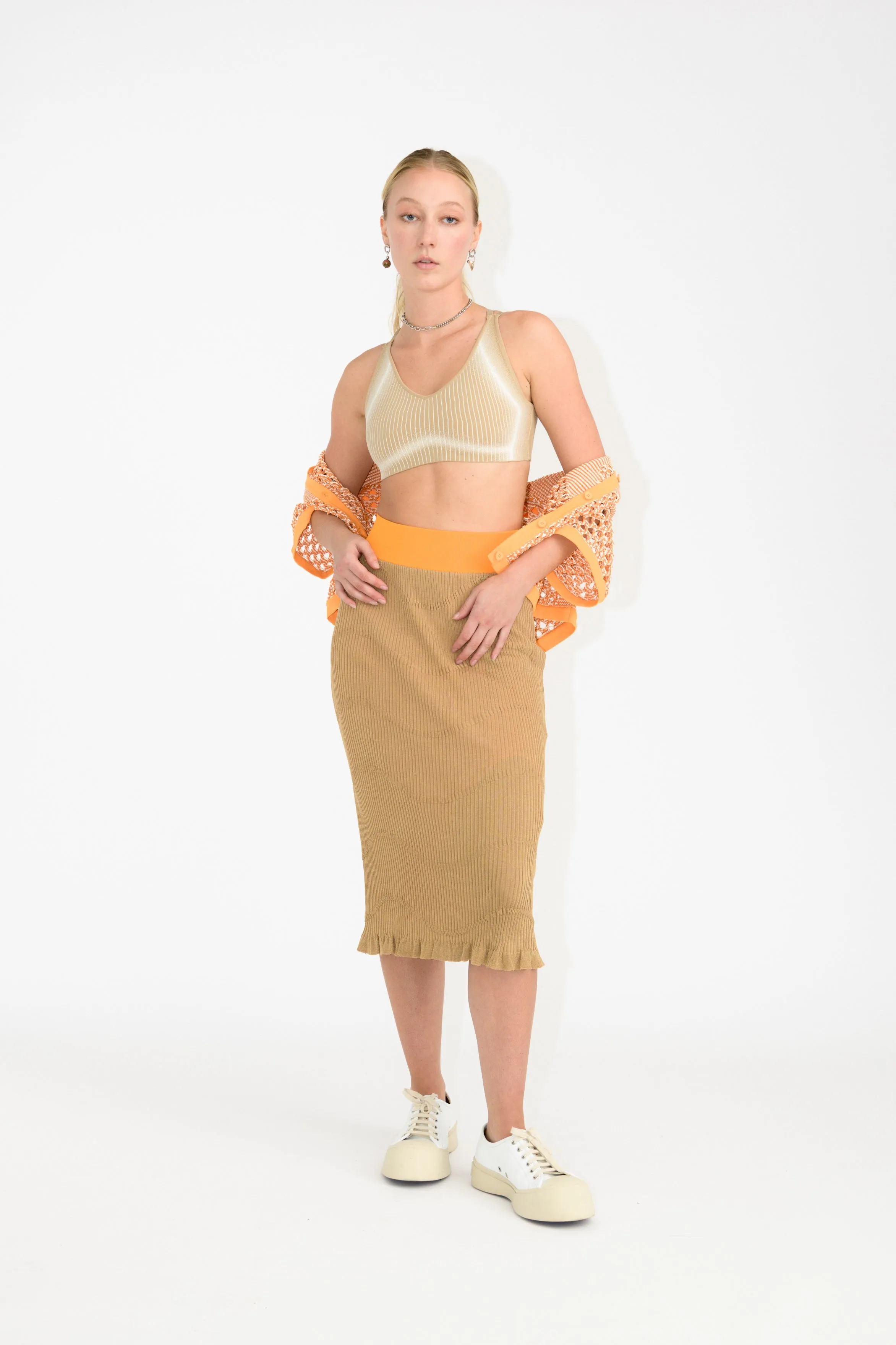 Breath Friendly FINLEY DOUBLE LAYER MIDI SKIRT