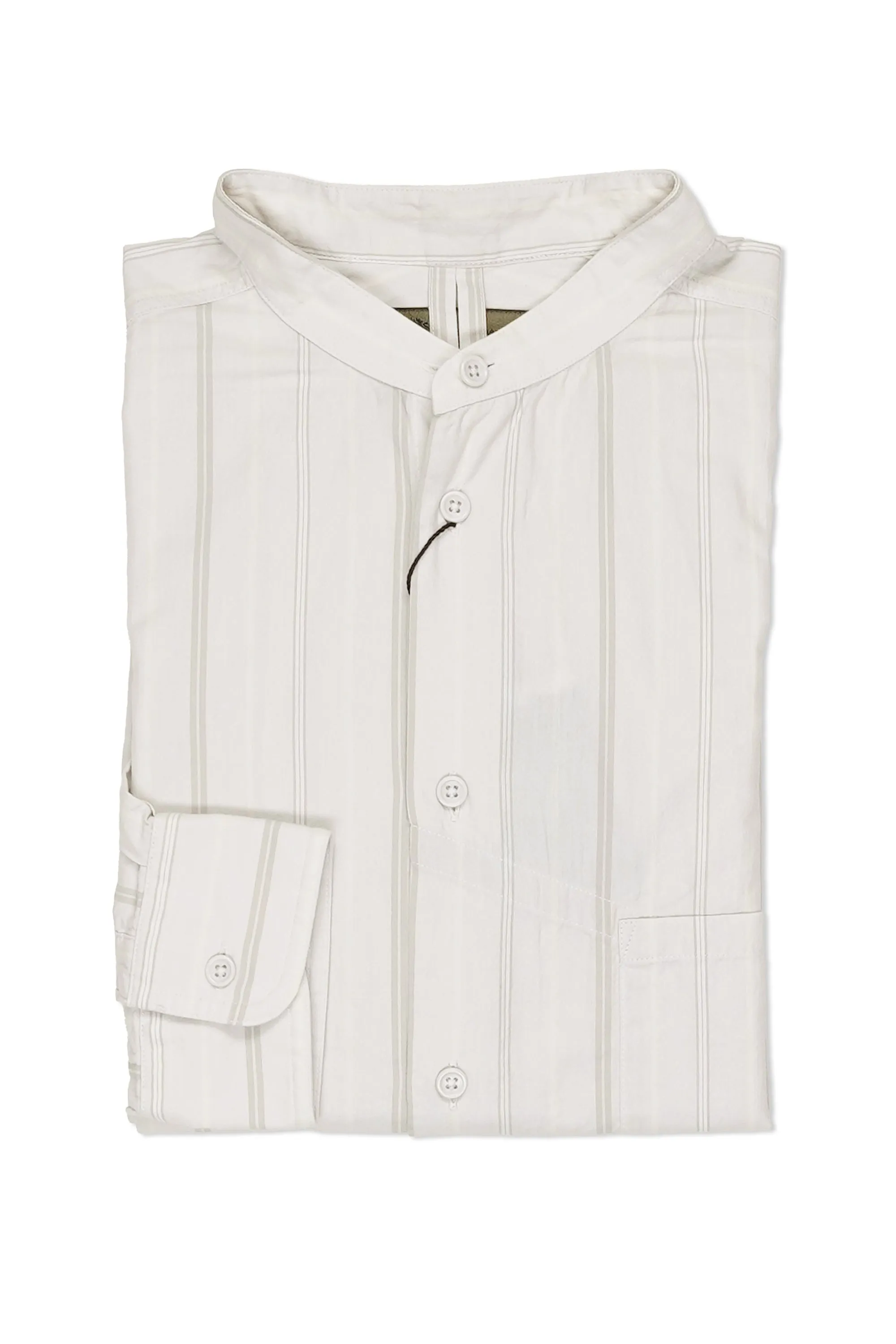 Friends Meetup Thermal Regulation Fabric Nigel Cabourn CC22 Grey Stripe Detachable Collar Shirt