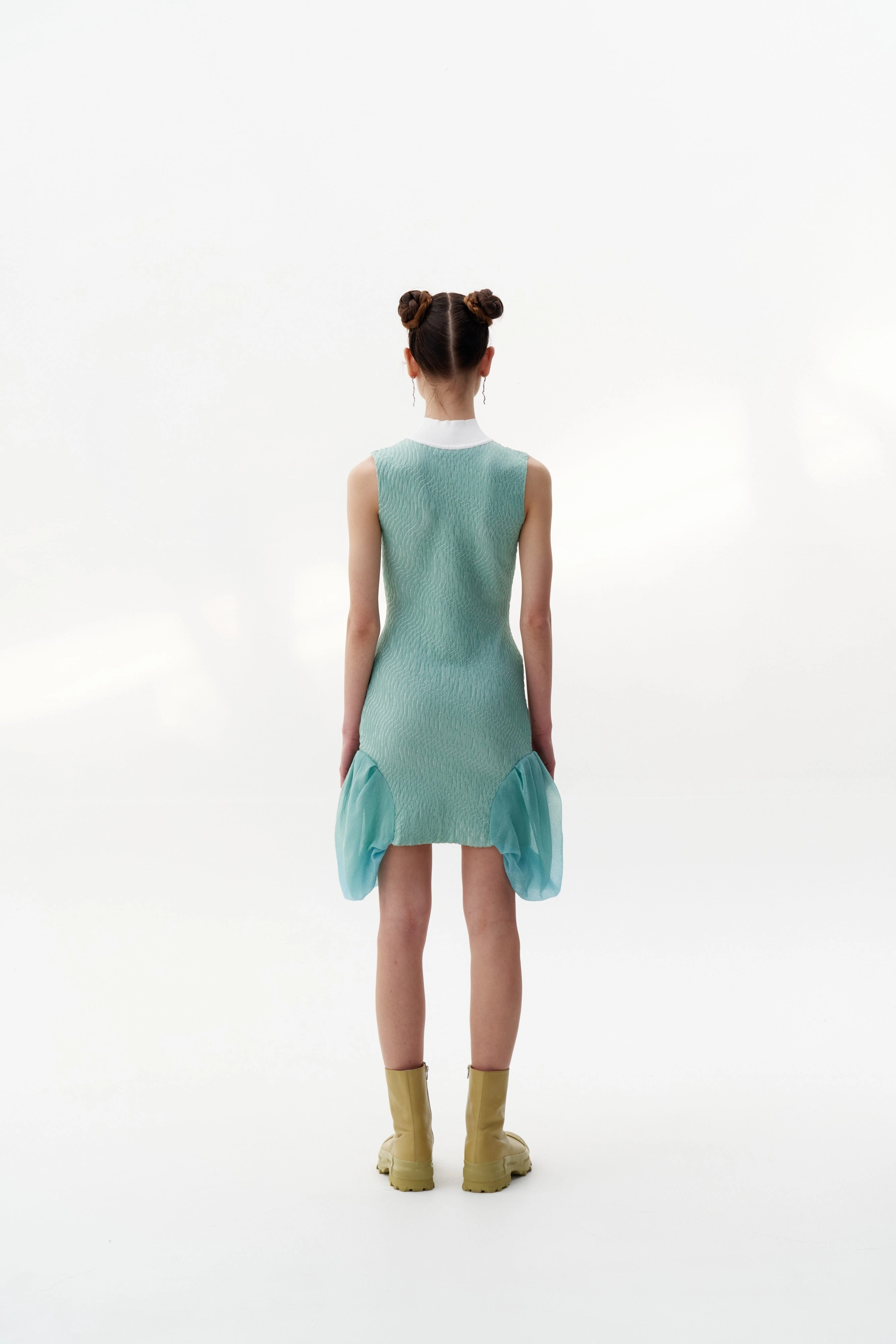 Street Casual PORTIA 3D-BUBBLE RUCHED SLEEVELESS DRESS