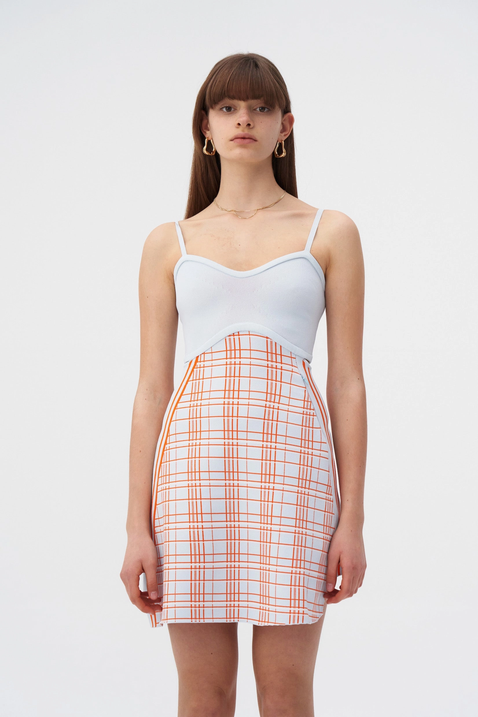 HARPER ECO PLAID MINI TANK DRESS Slimming Shape Daily Favorite
