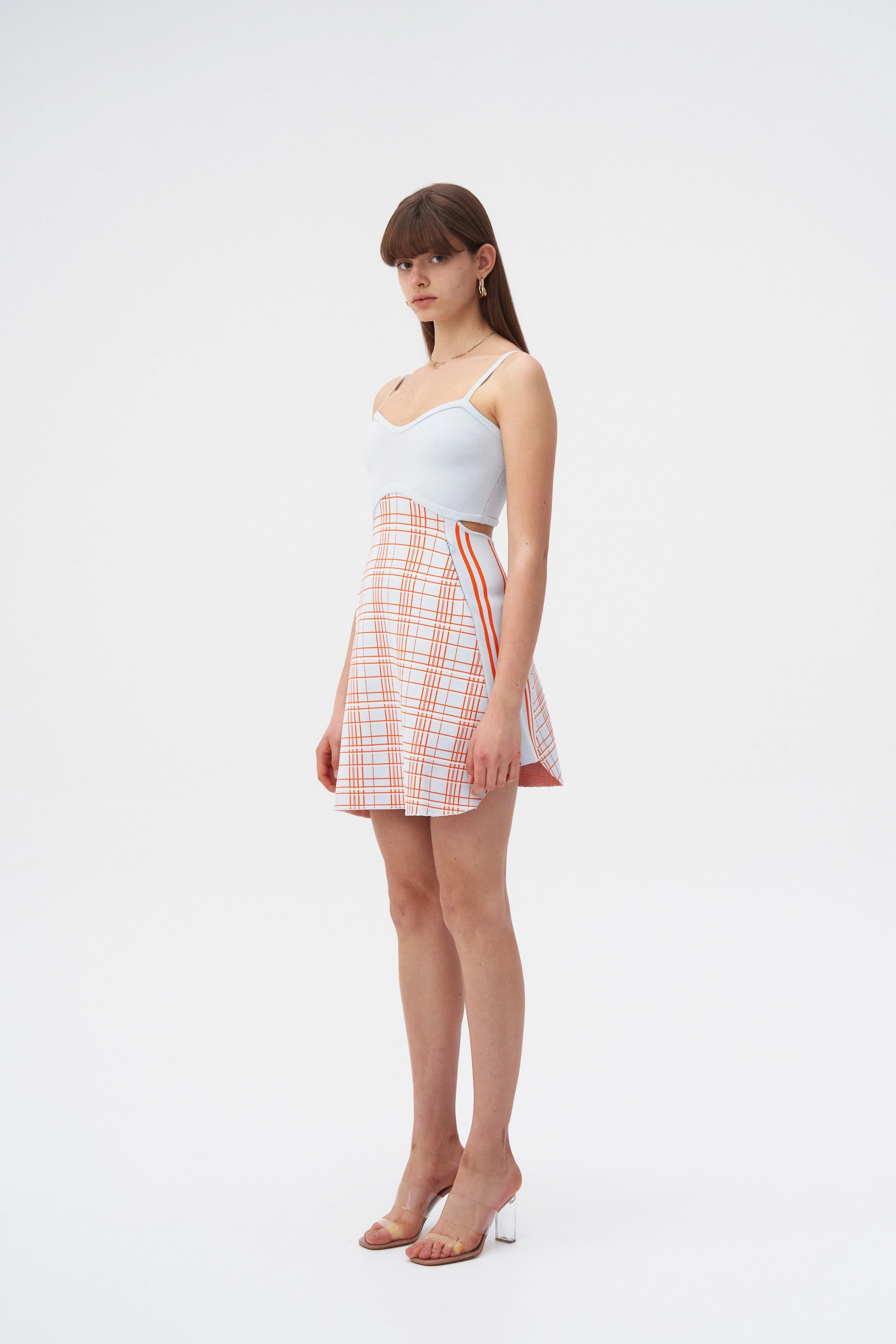 HARPER ECO PLAID MINI TANK DRESS loose silhouette Smart Shape