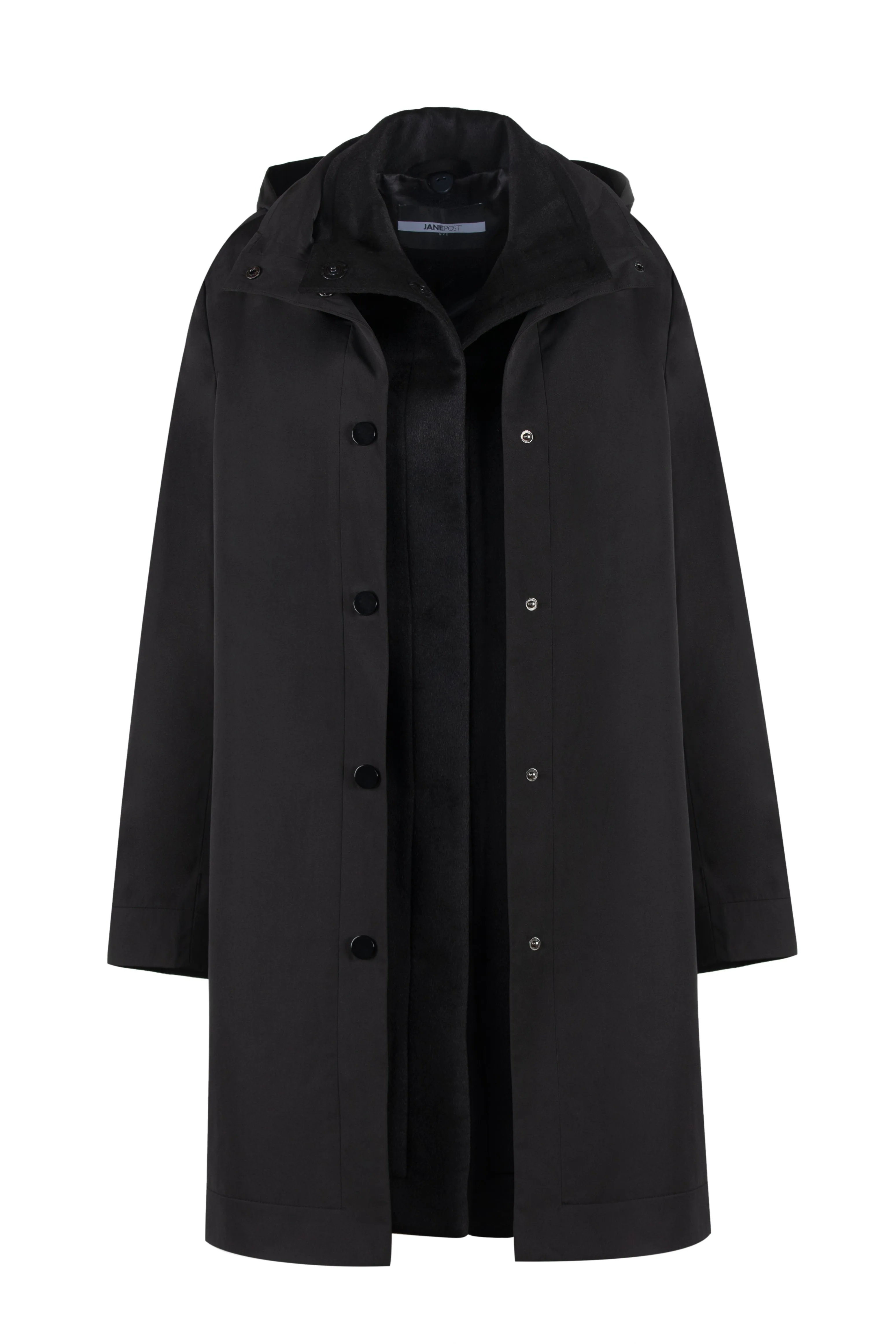 High Collar Cashmere Double Coat Layer Friendly Shape Soft Interior Coating