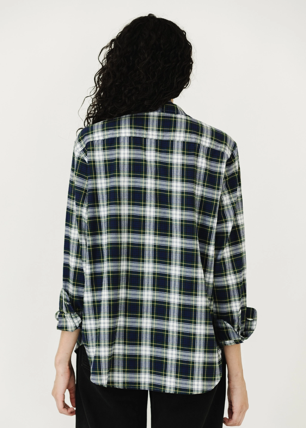 Frank & Eileen 'Eileen' Button-Up in Blue/Green/White Plaid Slim Fit Design