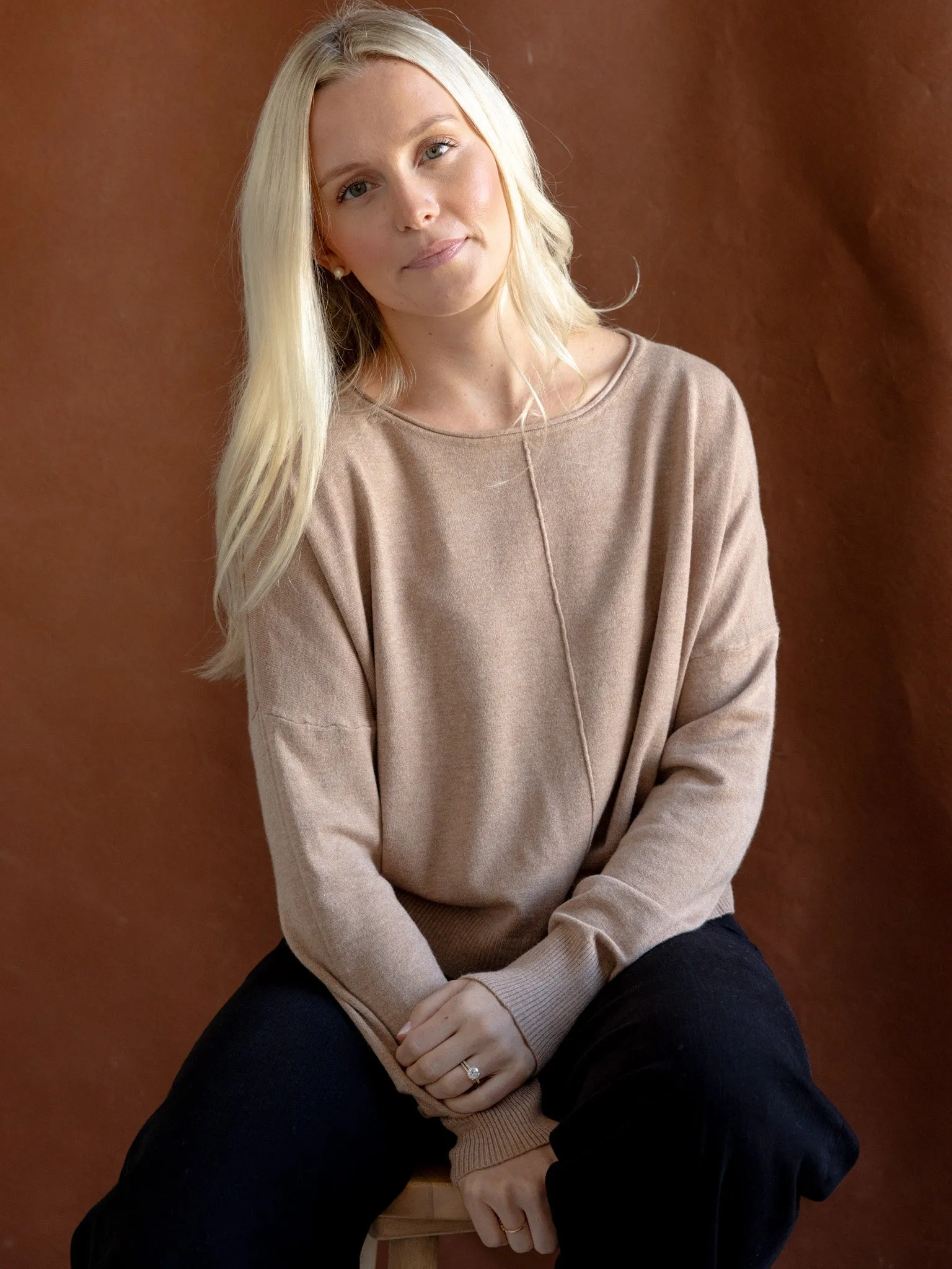 Andy Crew Neck Toffee Cold-Weather Essential Chilly Look