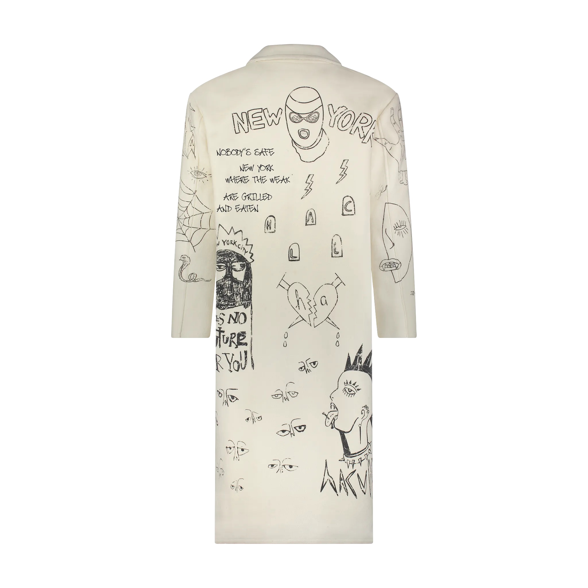 TENDER TIMES TRENCH COAT OFF WHITE Velcro Fasten Sleek Layer Fit