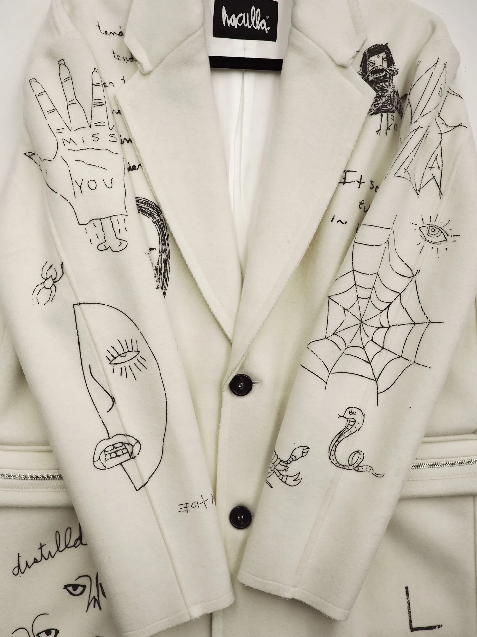 TENDER TIMES TRENCH COAT OFF WHITE Flat Lock Stitching