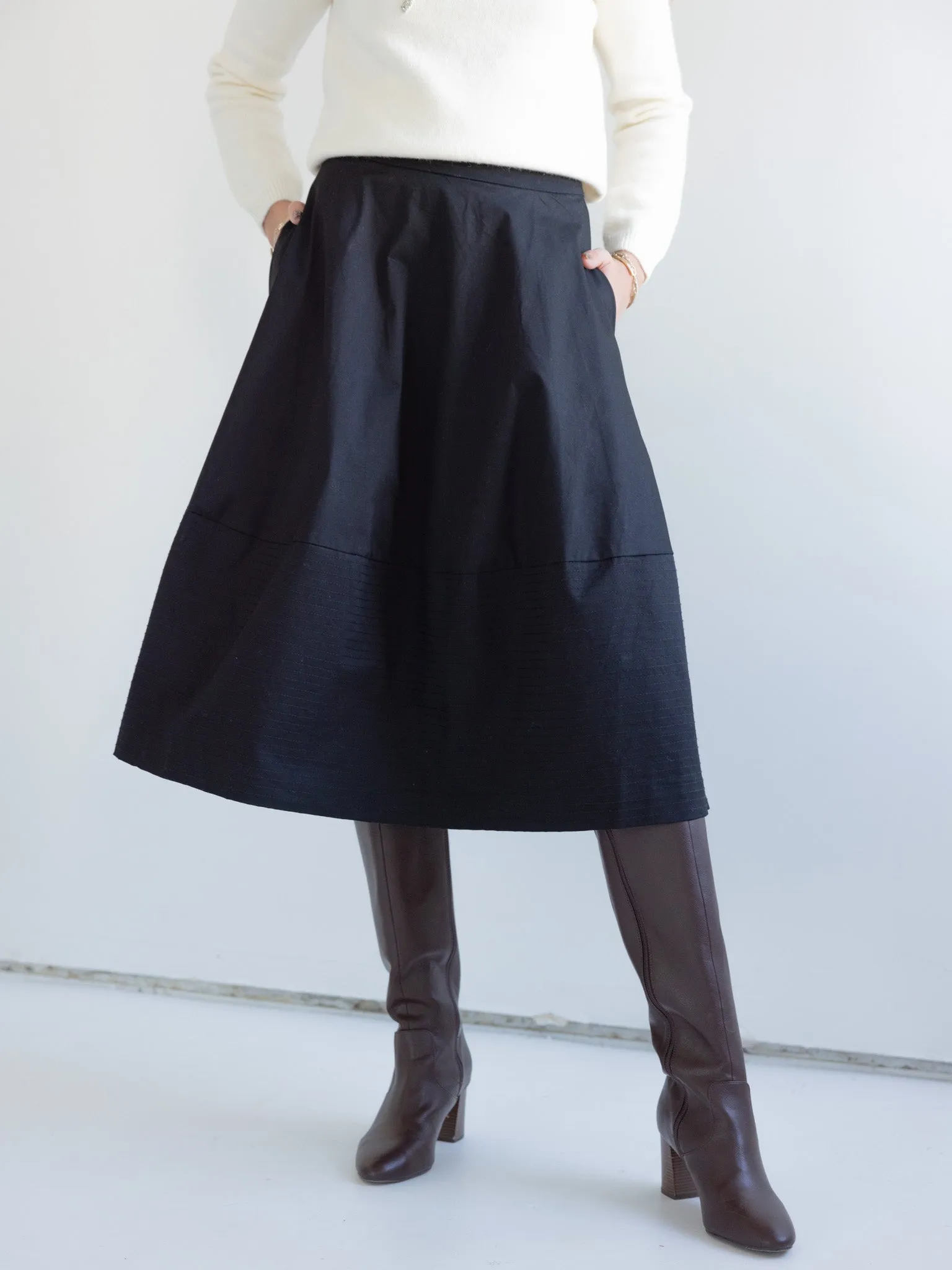 Ava Poplin Skirt Linen blend