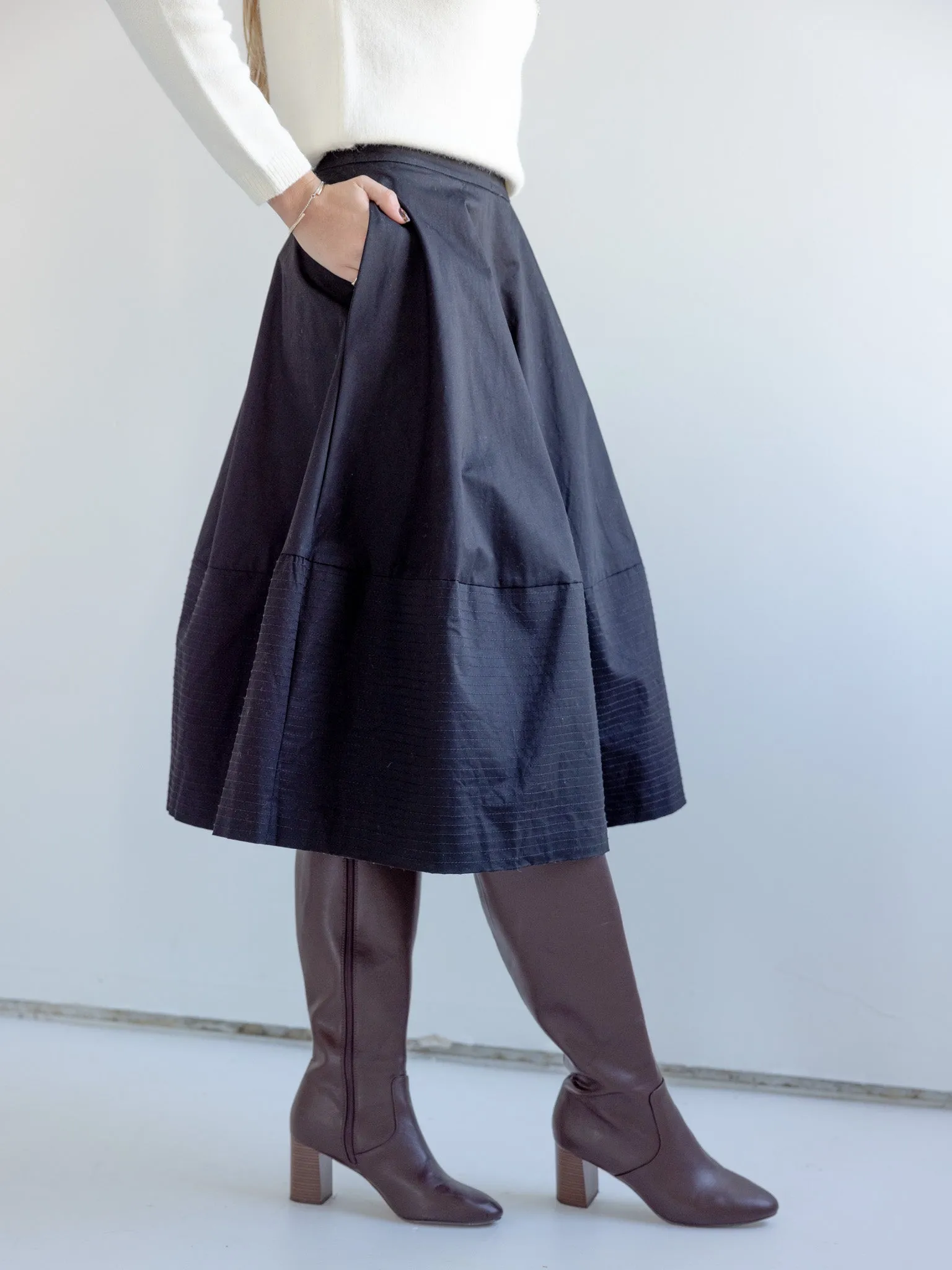 Elastic hem Ava Poplin Skirt