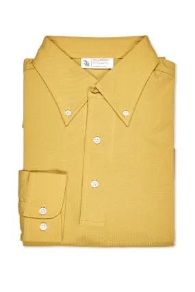 Sporty Design Functional Fashion The Armoury Mustard Cotton Long Sleeve Button Down Polo