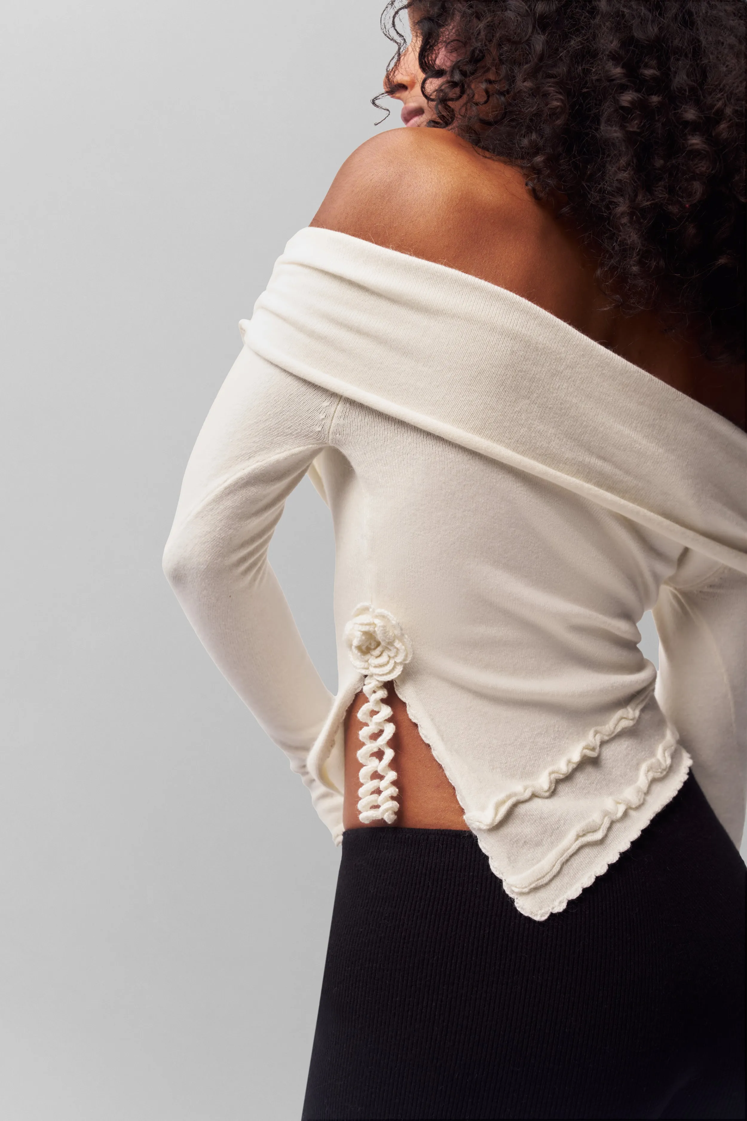 Winter Ready Knit Layered Style Soler Fold Over Knit Top