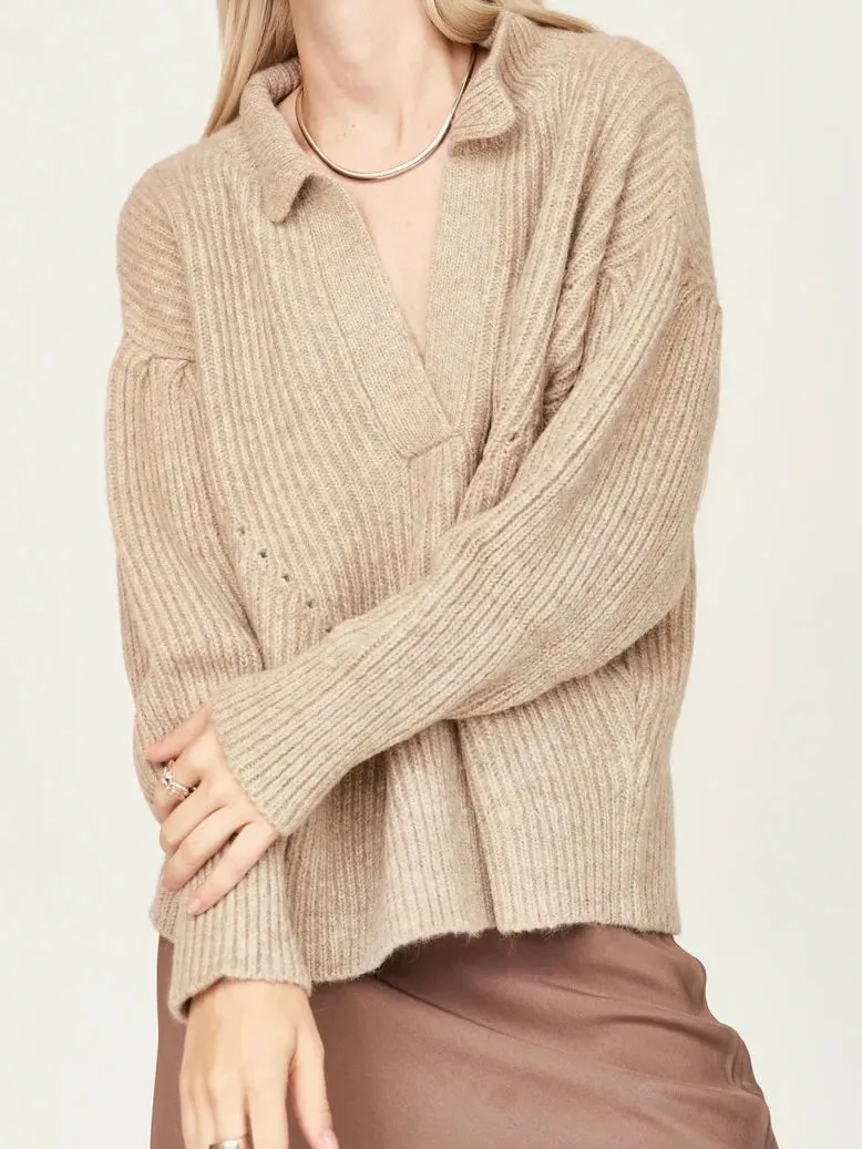 Mirth Jackson Sweater in Camel Moisture Wicking Fibers