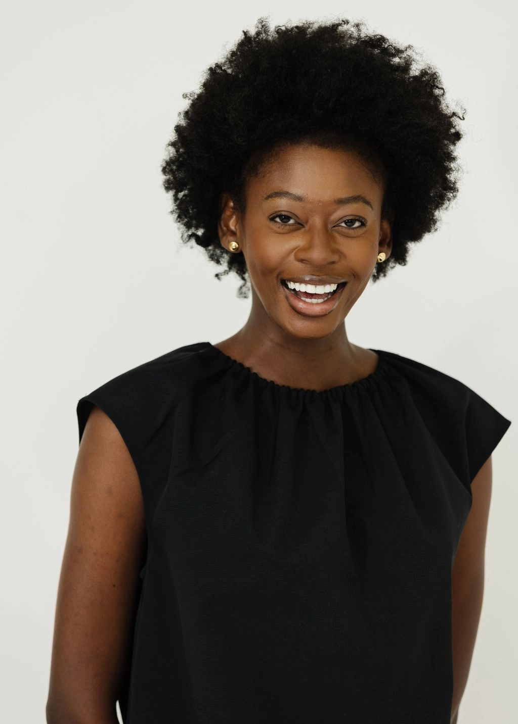 PaddedInsulation Tibi Lotte Nylon Shirred Neck Top in Black