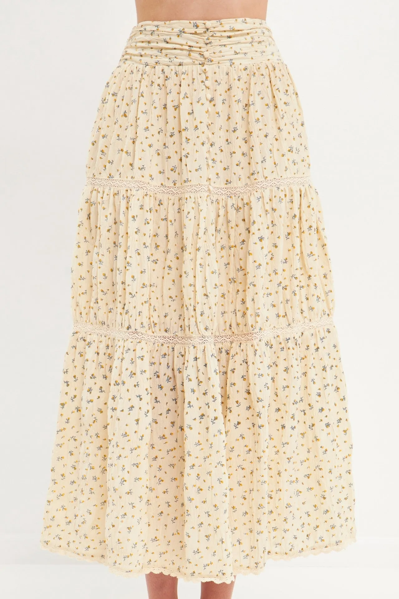 Semi Sheer Refined Edge Buttercup Maxi Skirt