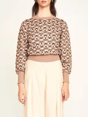 Mirth Bozeman Pullover in Milkweed Coeur Jacquard Layered Look Versatile Layering