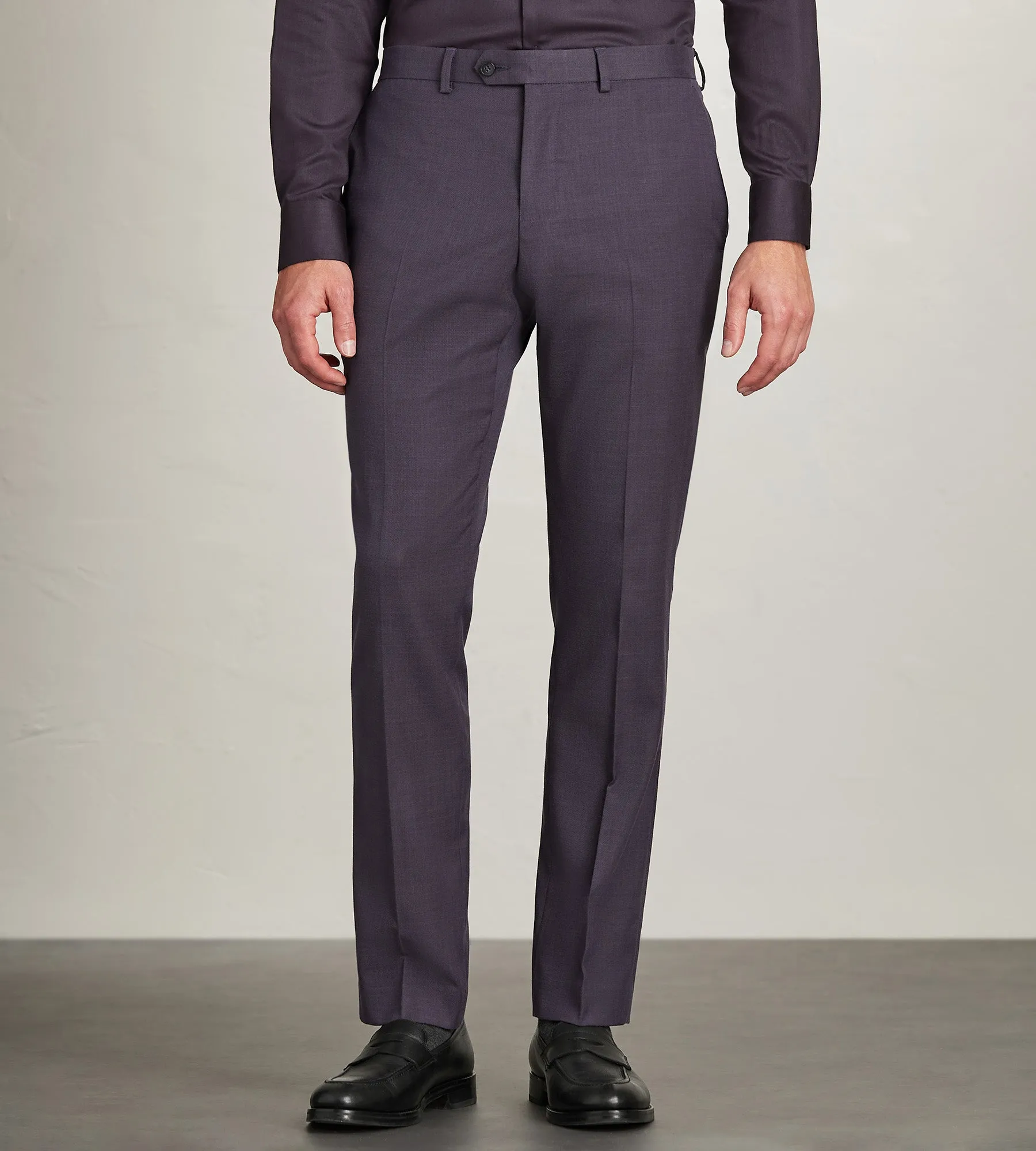 Slim Fit Deep Purple Solid Suit Pant Water resistant coating Practical Comfort