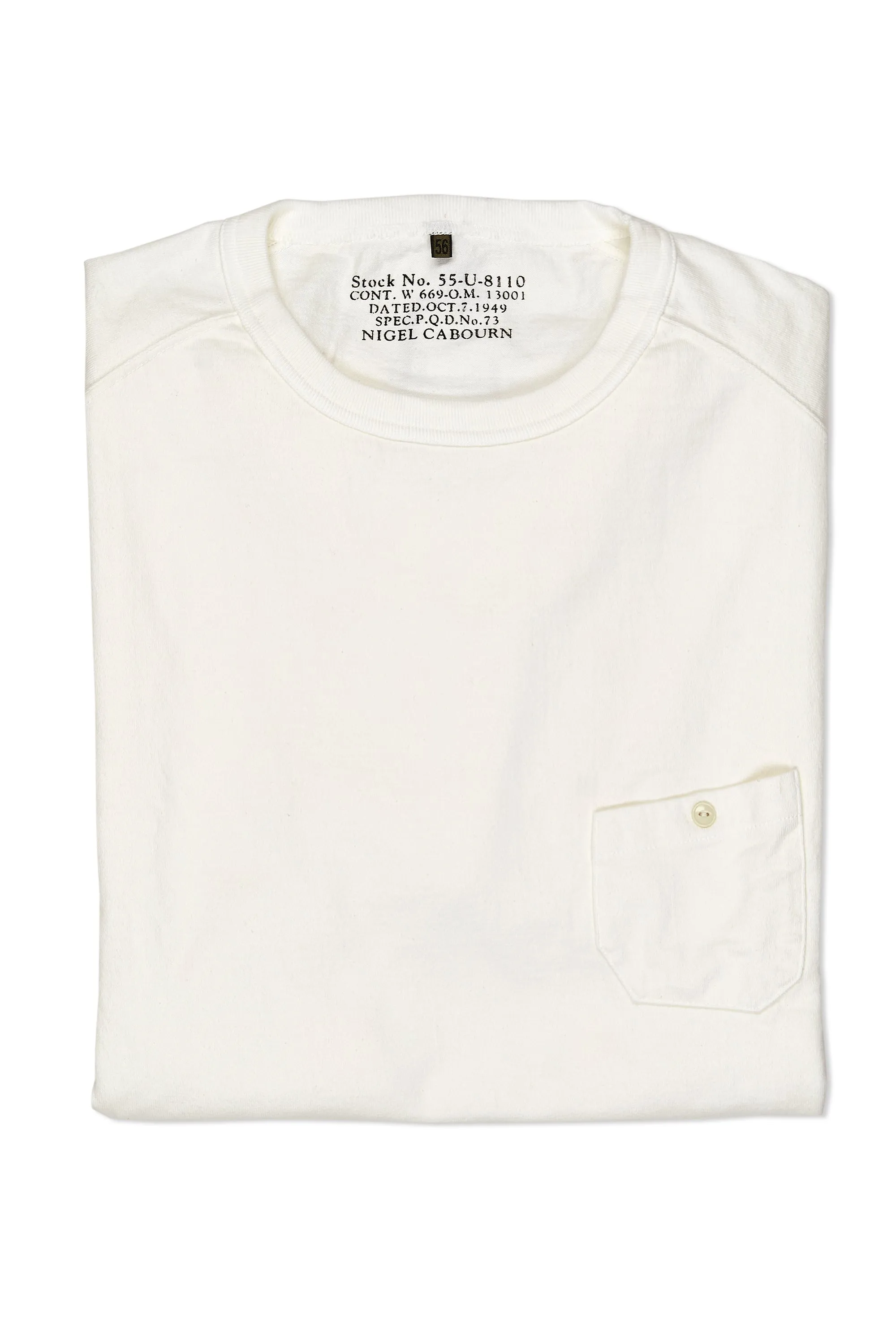 Nigel Cabourn Off White 9.5oz Basic T-shirt Effortless Style Travel-friendly