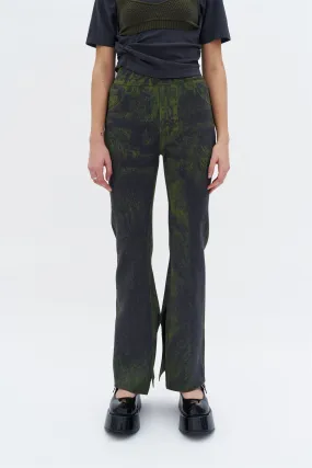 TOBY SKINNY FAKE DENIM PANTS WITH SLIT Light Stretch
