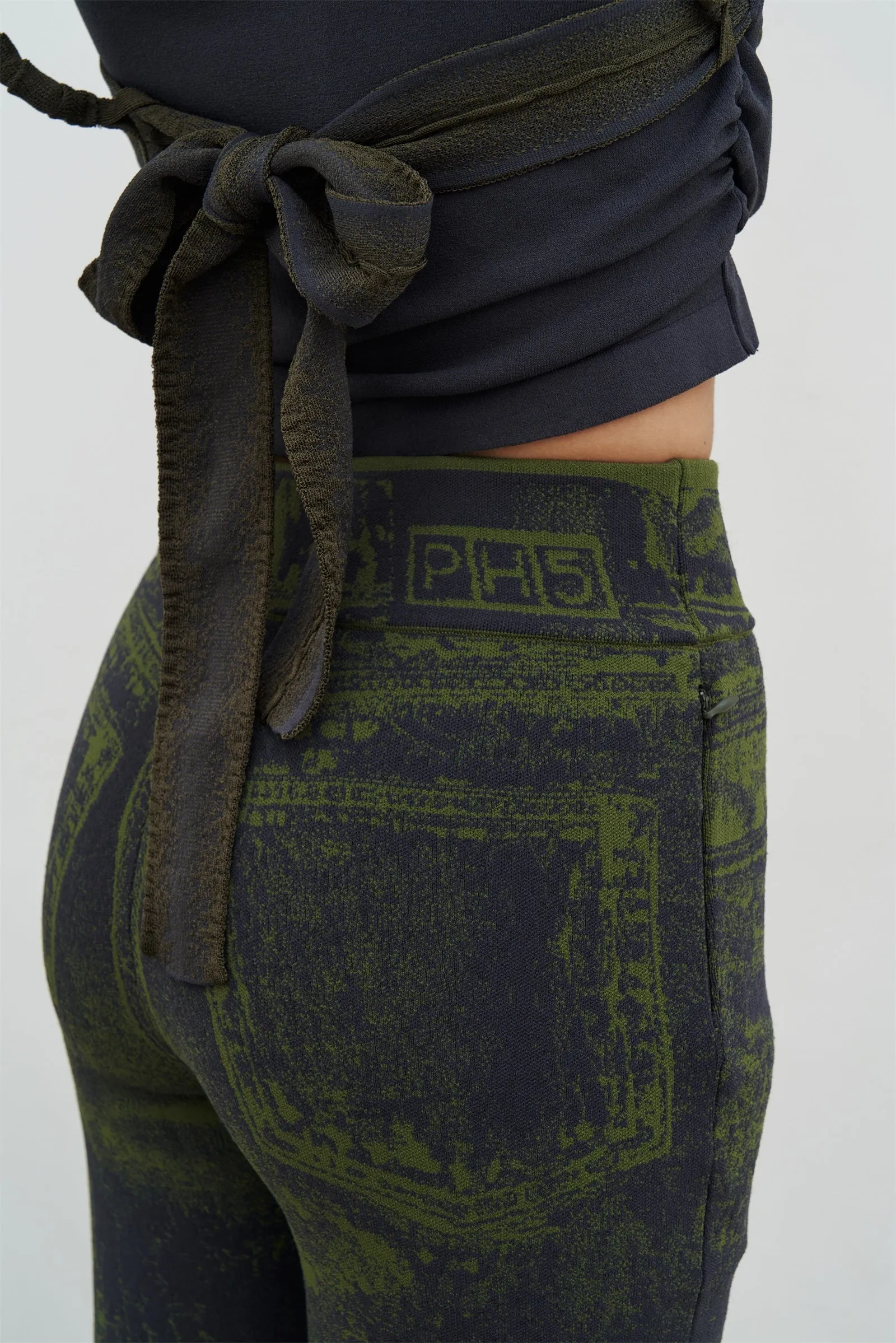 TOBY SKINNY FAKE DENIM PANTS WITH SLIT Minimalist Fit Reflective Trim Options