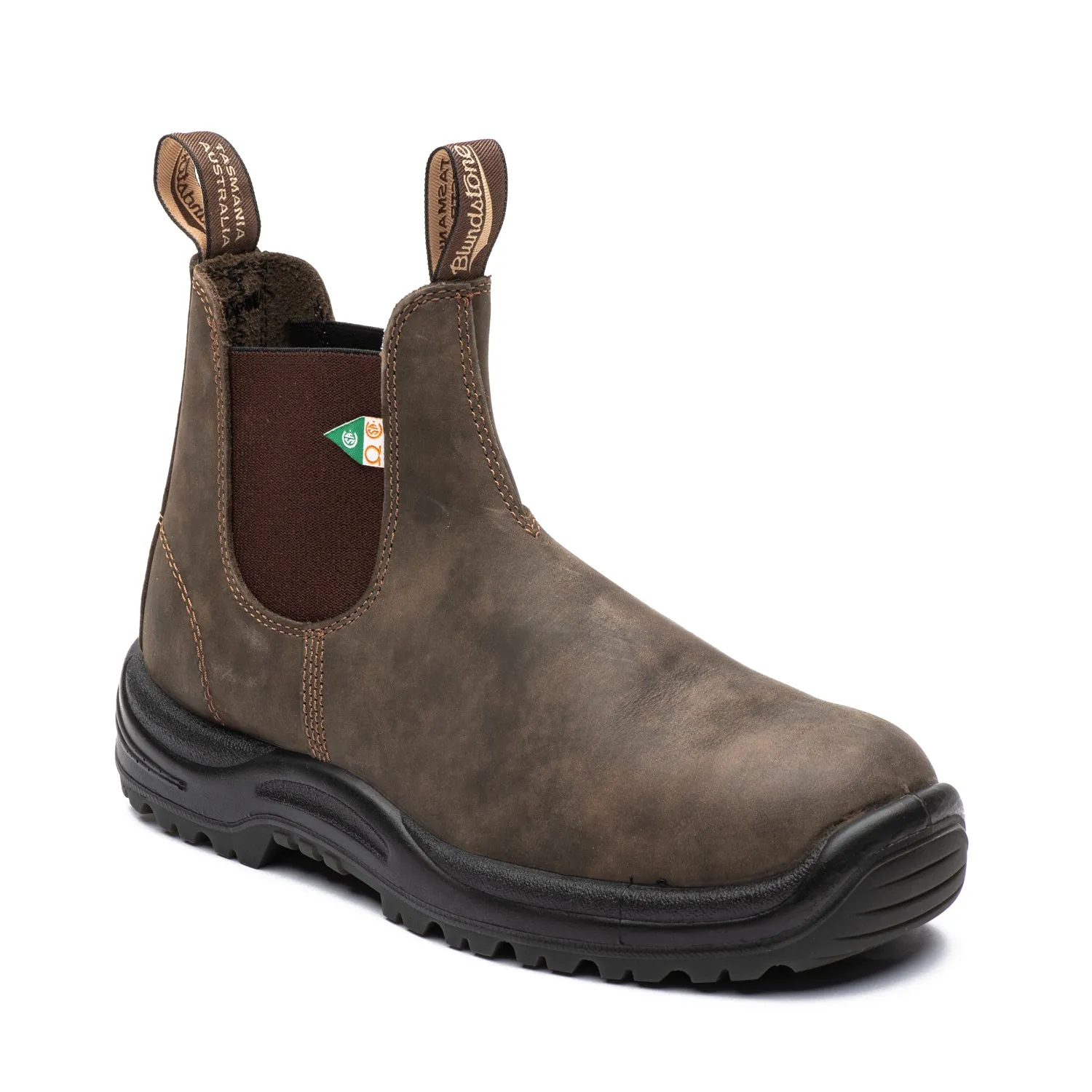 Blundstone 180 Brown Men's Slip-on Steel Toe Work & Safety Boot Mud Resistant Work Commute