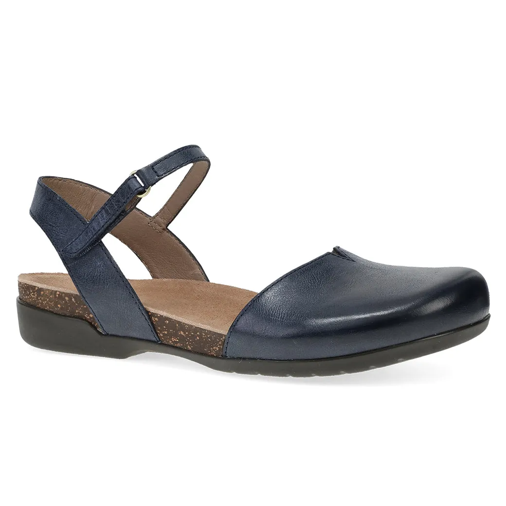 Womens Dansko Rowan Leather in Navy Airport Travel slim fit