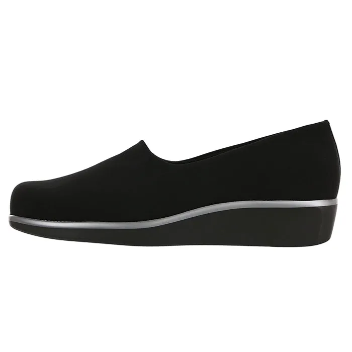 Womens SAS Bliss Slip On Wedge Black Drive Ready