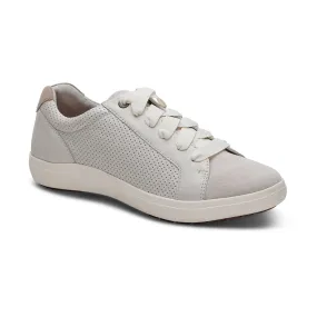 Womens Aetrex Courtney in Chalk Ease Wear Weatherproof Stitching