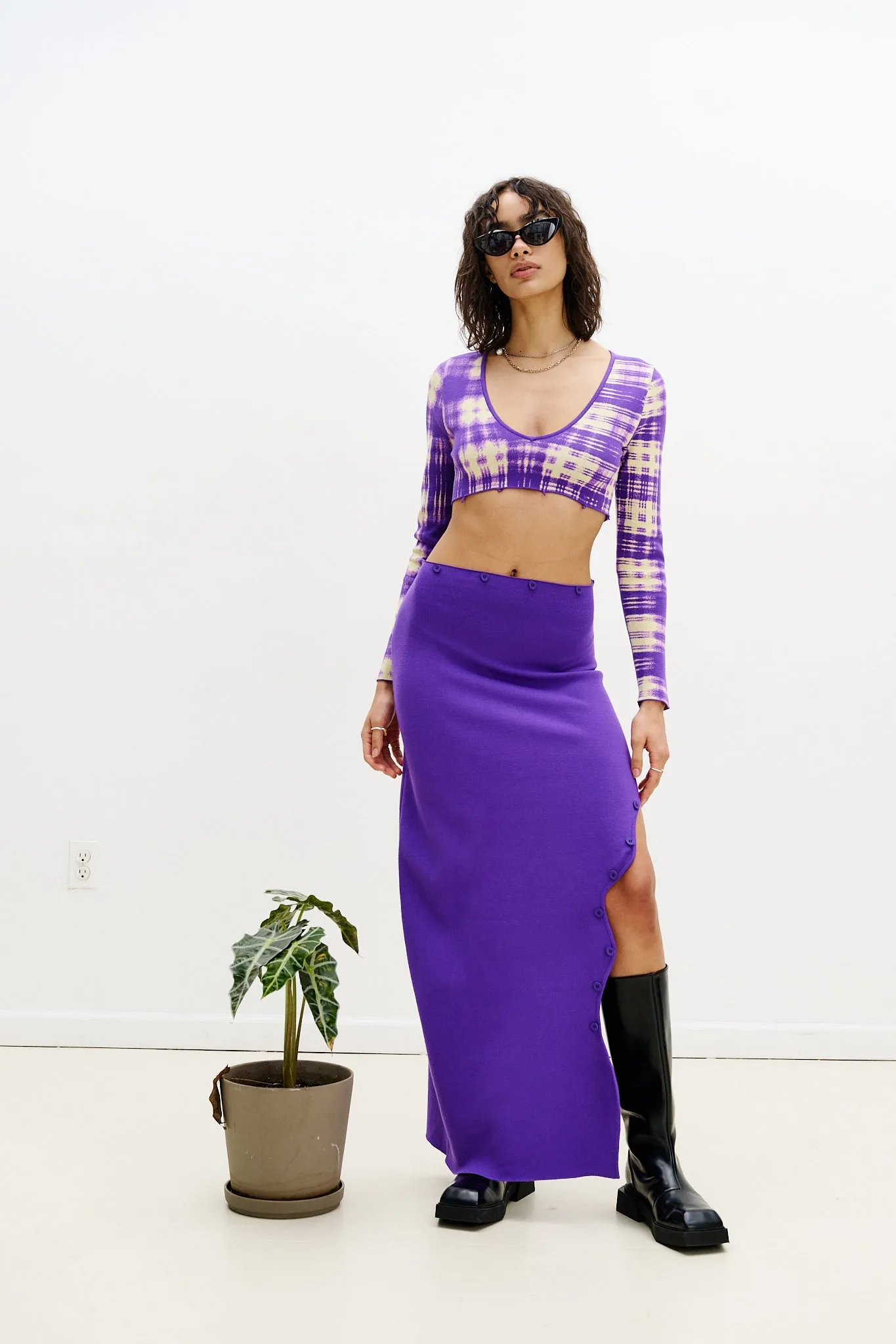 Artistic Flair ROSIE COLORBLOCK V-NECK LONG DRESS