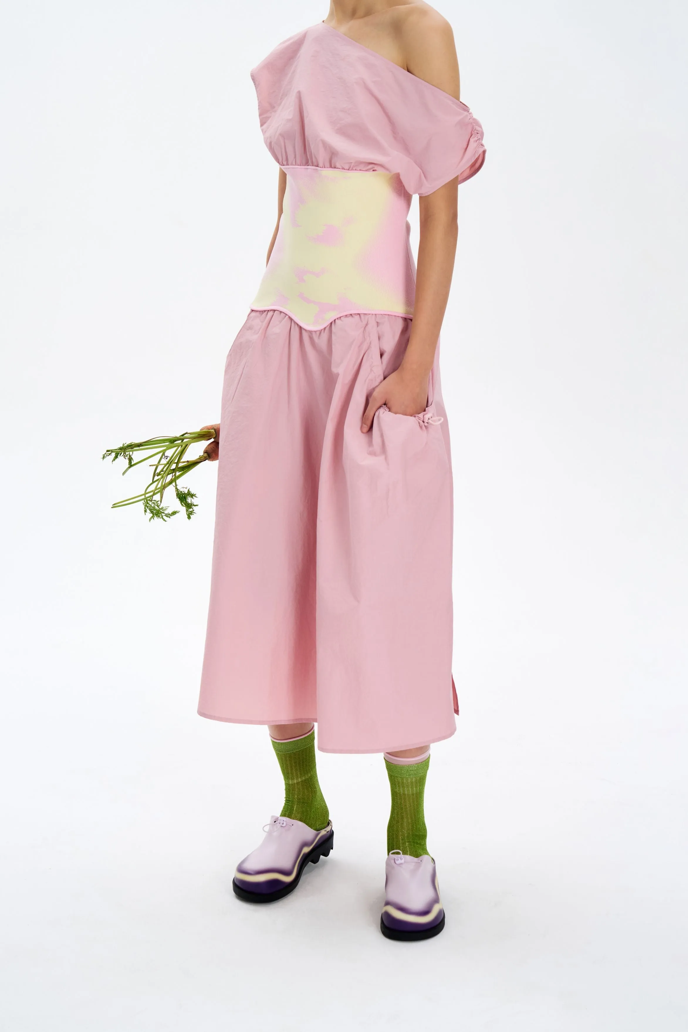 Polished Appearance LEAH MIXED MEDIA MIDI DRESS