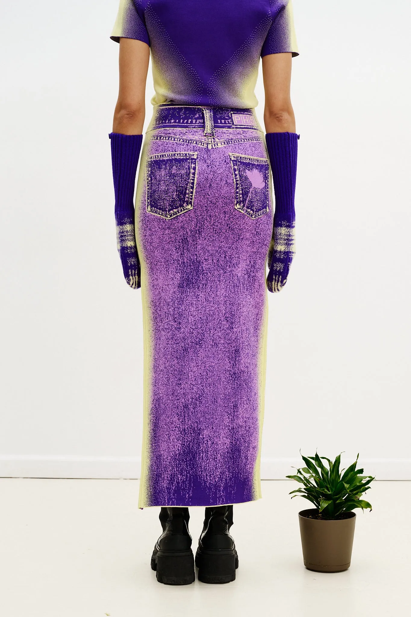 Comfy Cut LILY WAVY MIDI DENIM SKIRT