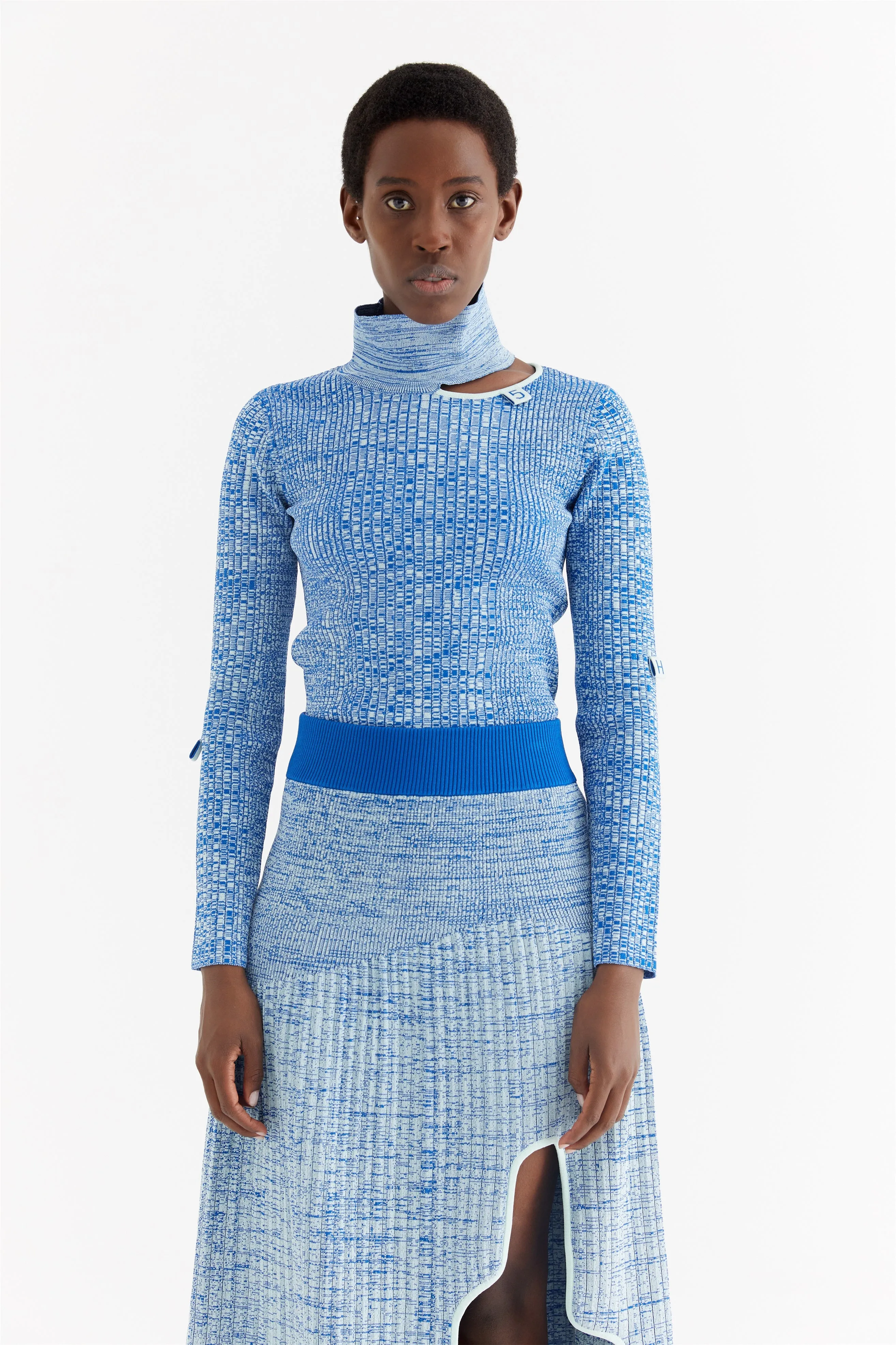 TactileWeave Athletic Look SUSAN MOCK NECK LONG SLEEVE PULLOVER