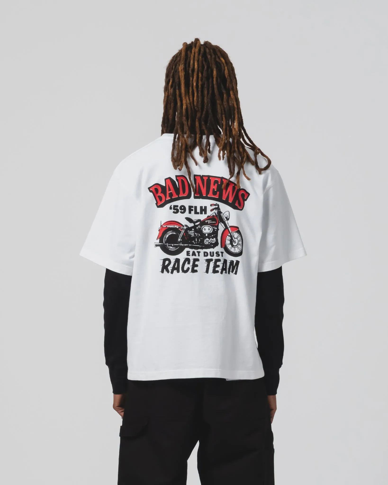 Holiday Outfit Athletic Wear Bad News Tee Open End White