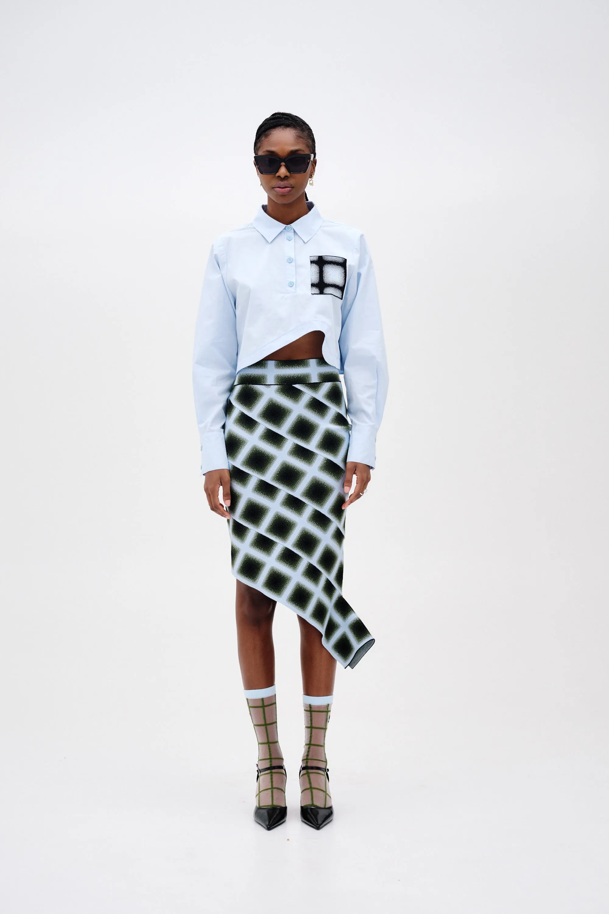 Active Wear WrinkleFree Structure NALA COTTON CROPPED SHIRT