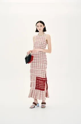 UME PLAID PRINT MAXI TANK DRESS Sleek Presence Bold Statement