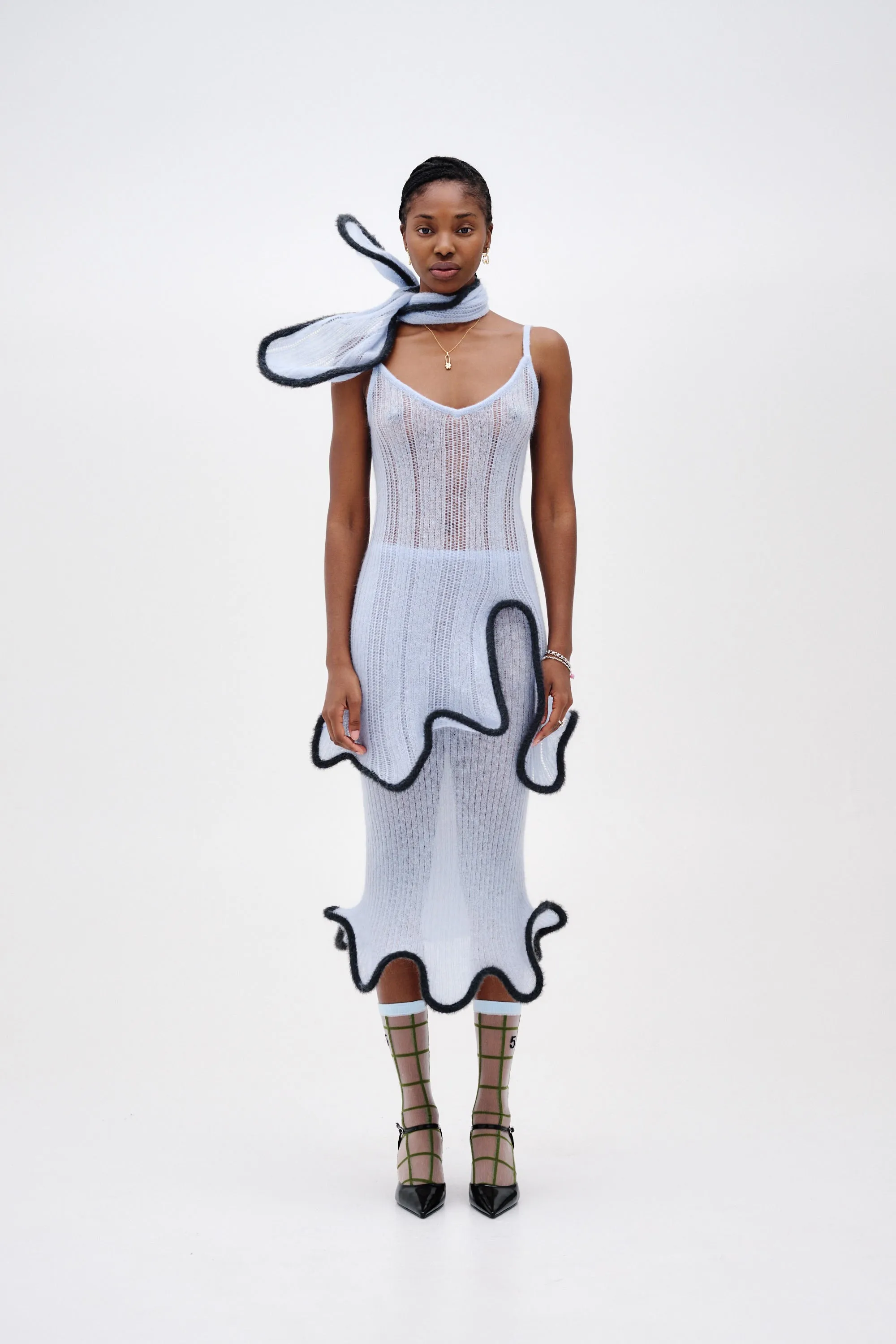 Shiny-Lining MALFOY ALPACA WAVY TANK DRESS