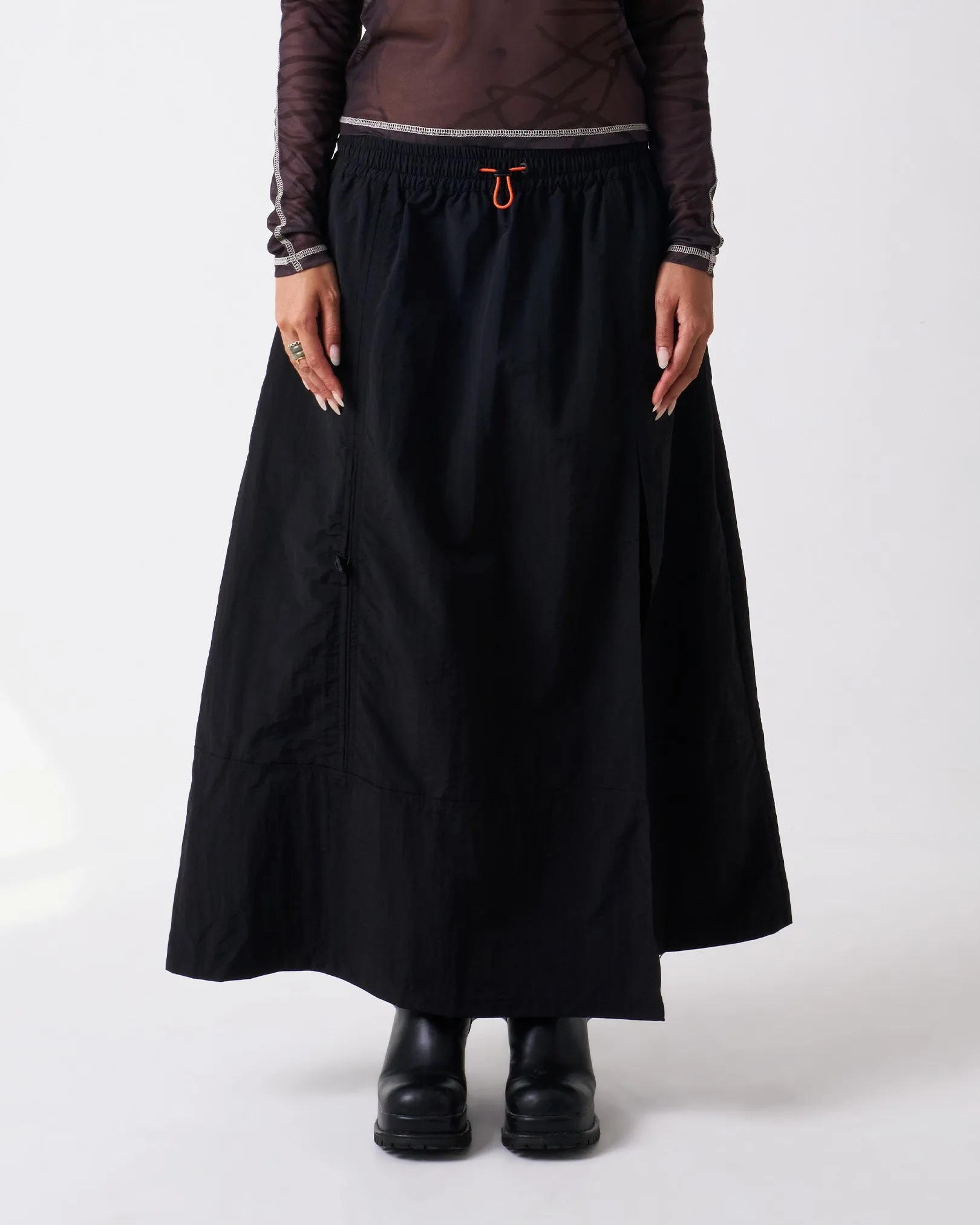 Unisex Nylon Skirt Sleek Waist