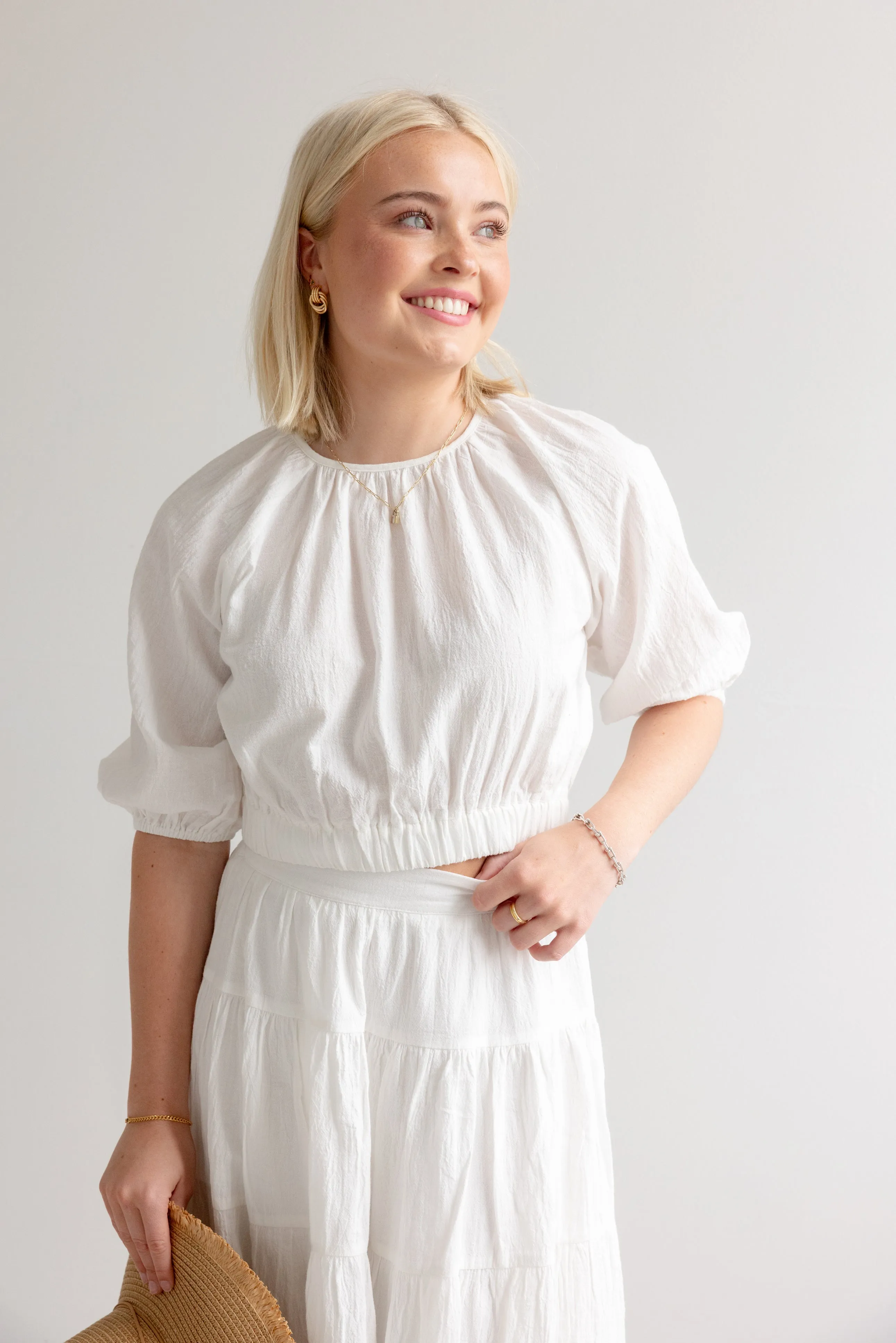 Matte Texture St. Tropez Skirt- White