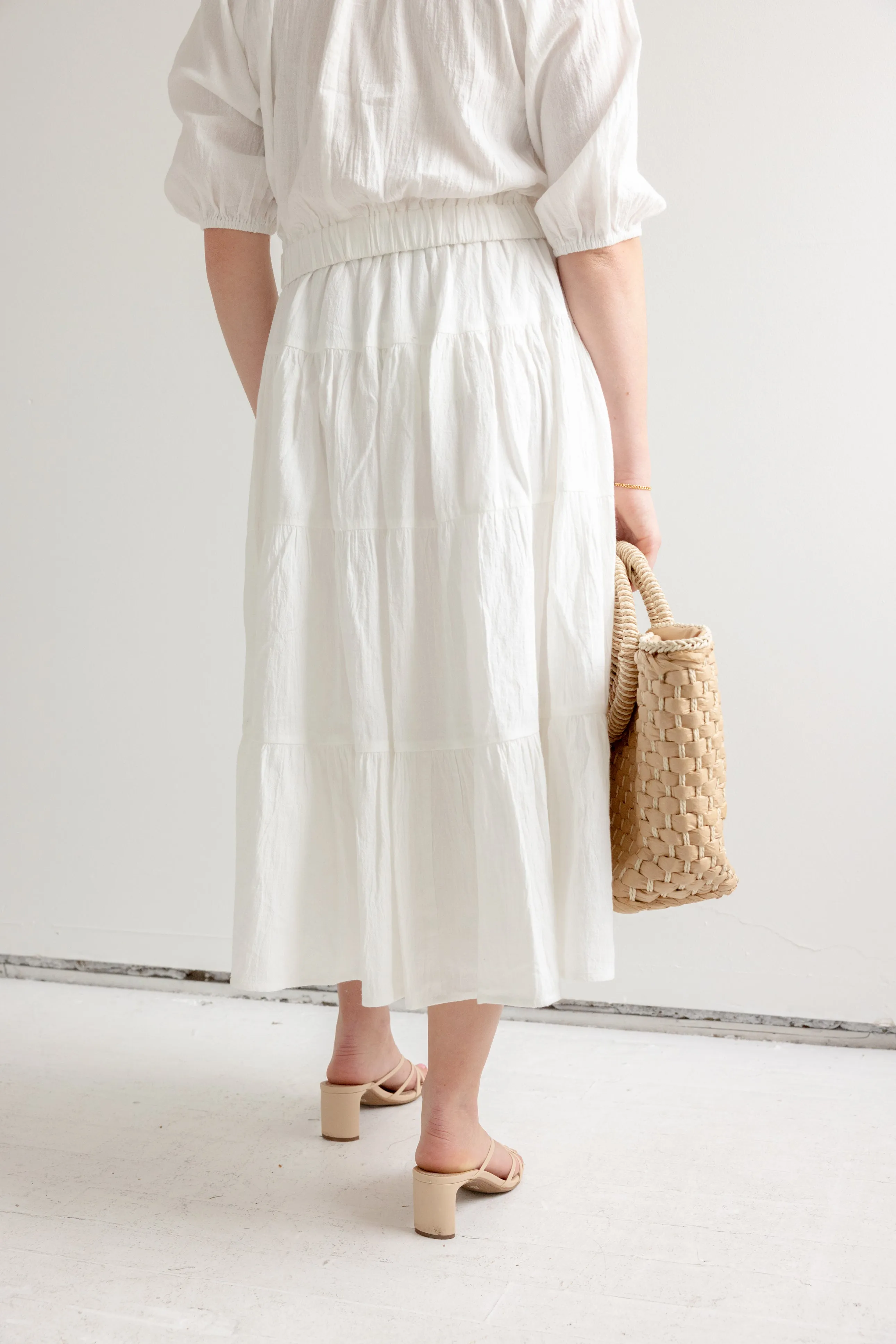 St. Tropez Skirt- White Gentle Flow Monochrome Outfit