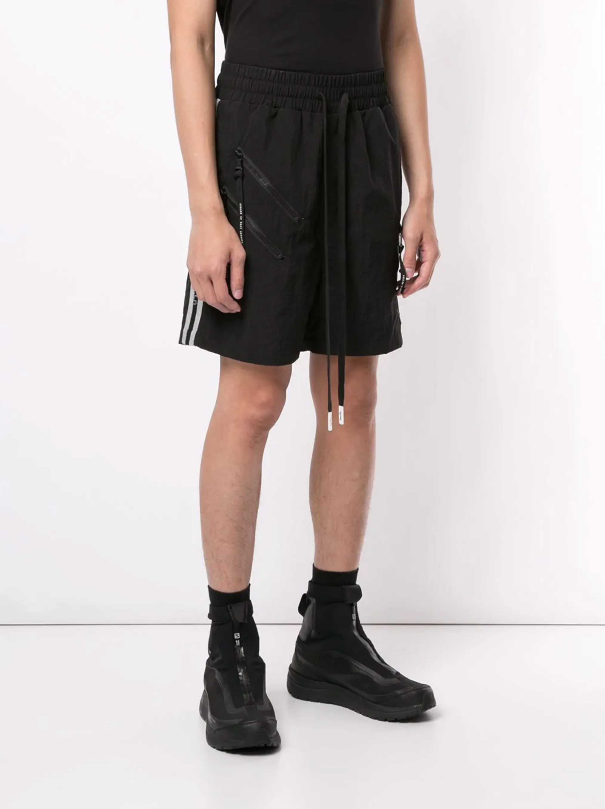 Abrasion Dispersing Weave ZIPPER SHORTS BLACK