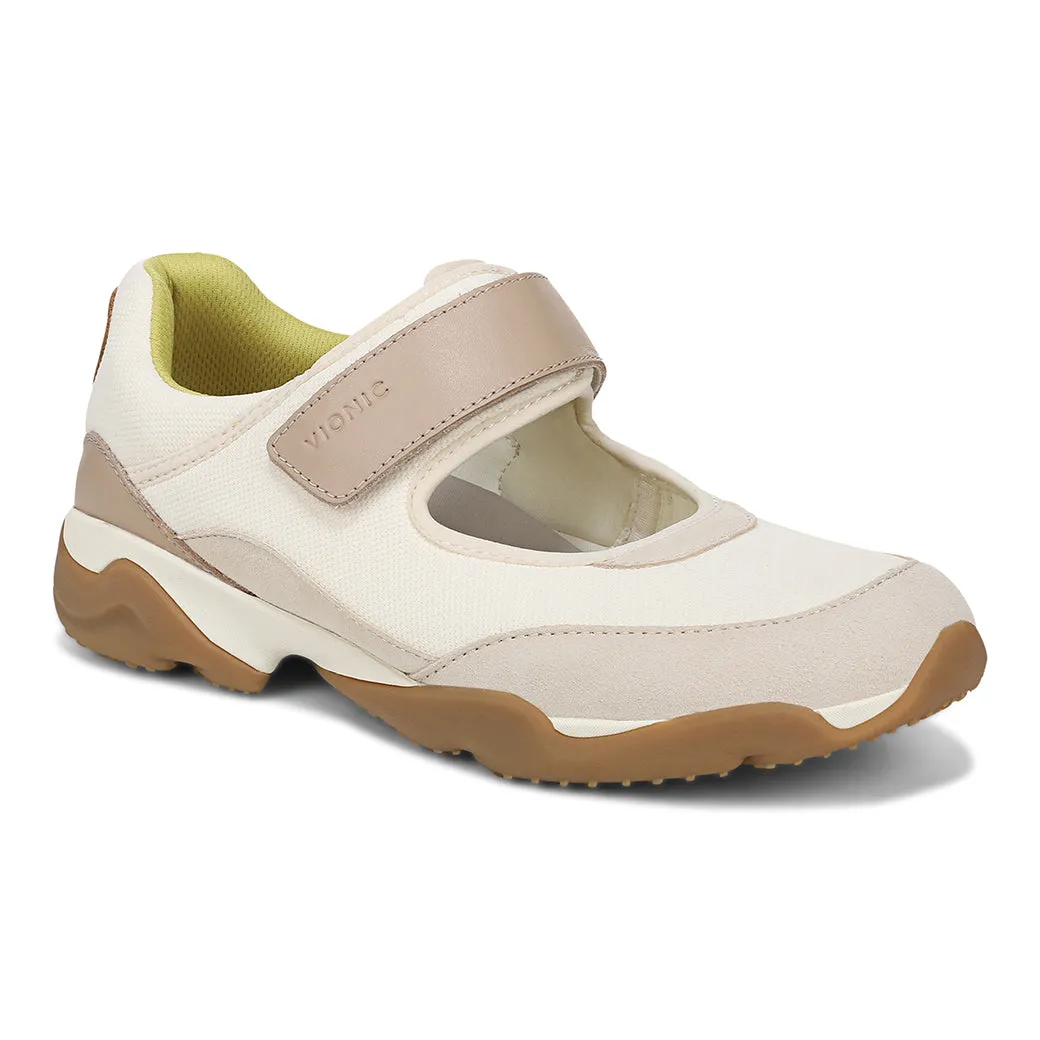 Mule Style Shoe Fashion Womens Vionic Walk Slim Giselle in Ivory/Gold